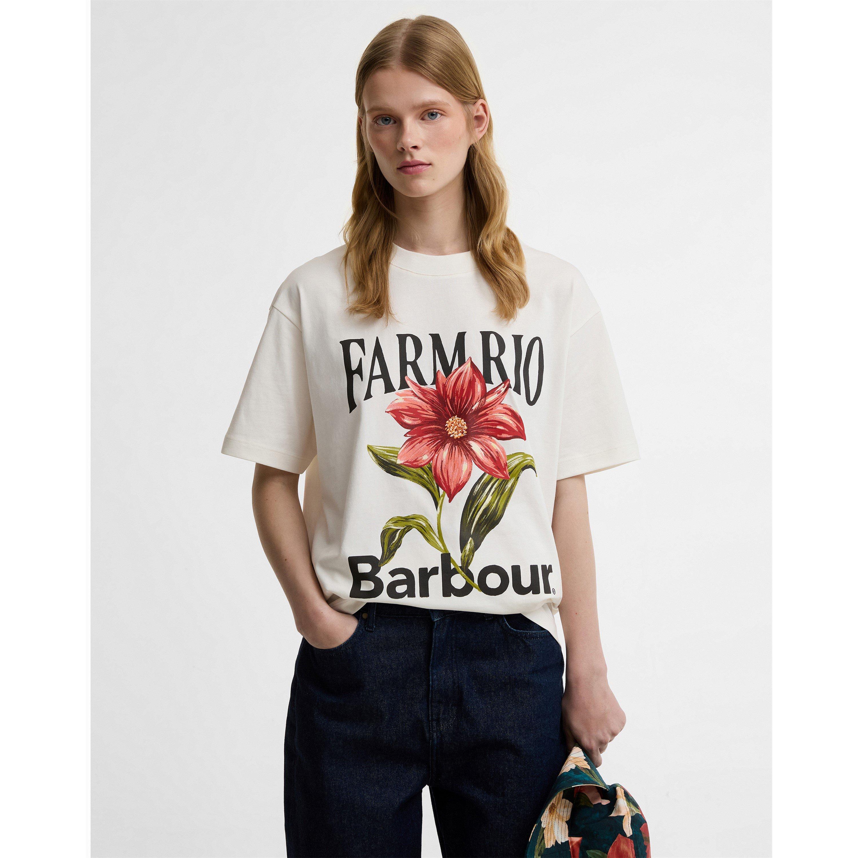 Cream - Barbour x Farm Rio - Womens T-Shirt - 2