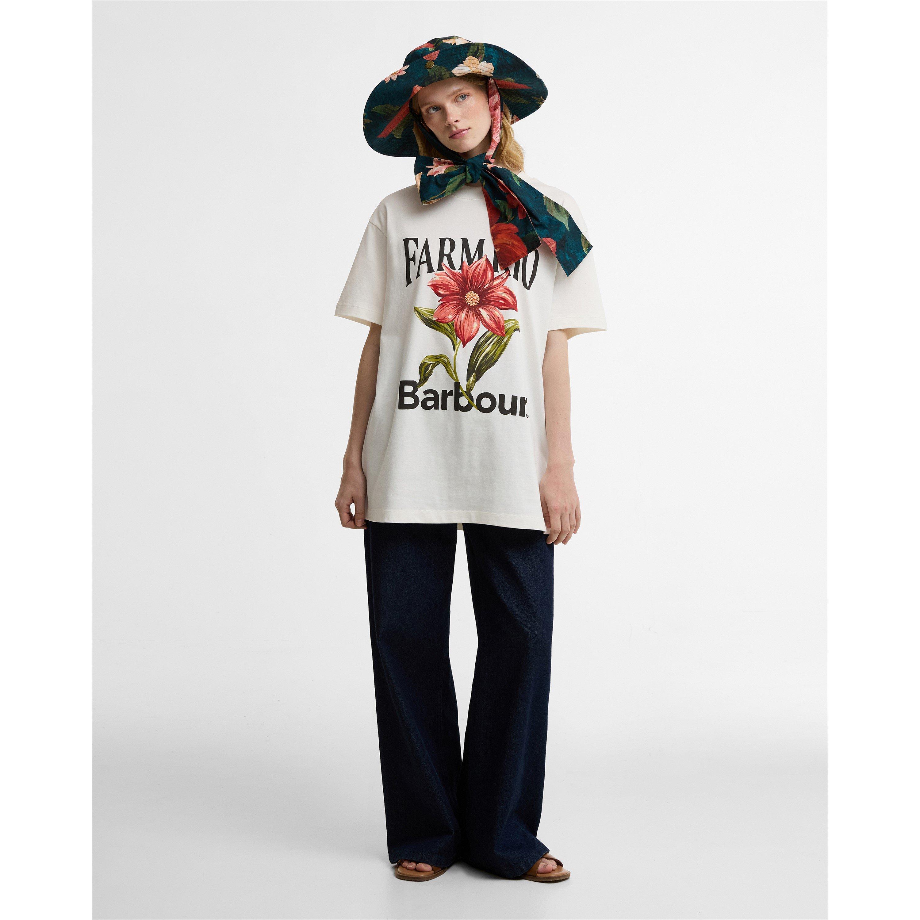 Cream - Barbour x Farm Rio - Womens T-Shirt - 6