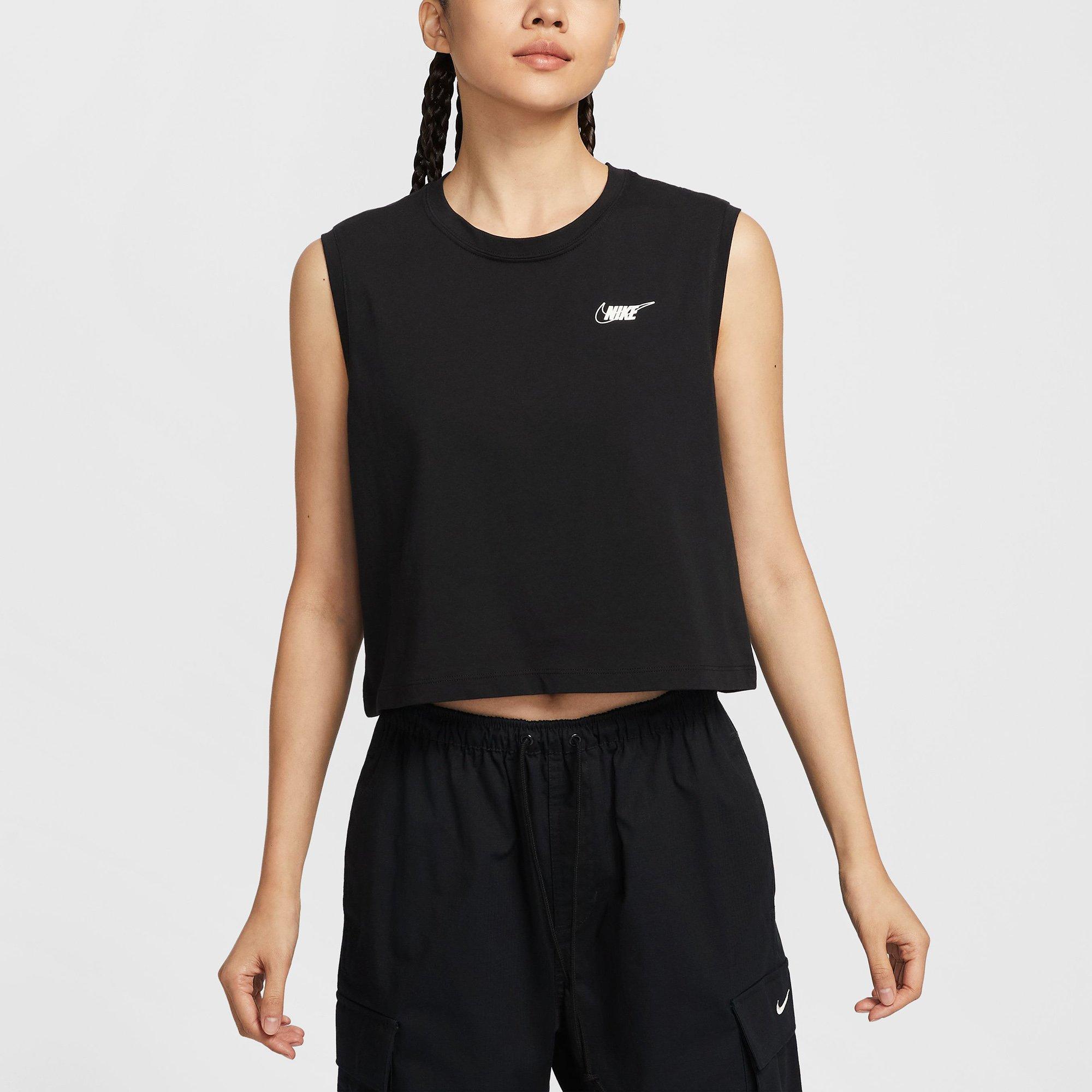 Black - Nike - Sportswear Club Womens Sleeveless Cropped T-Shirt - 1