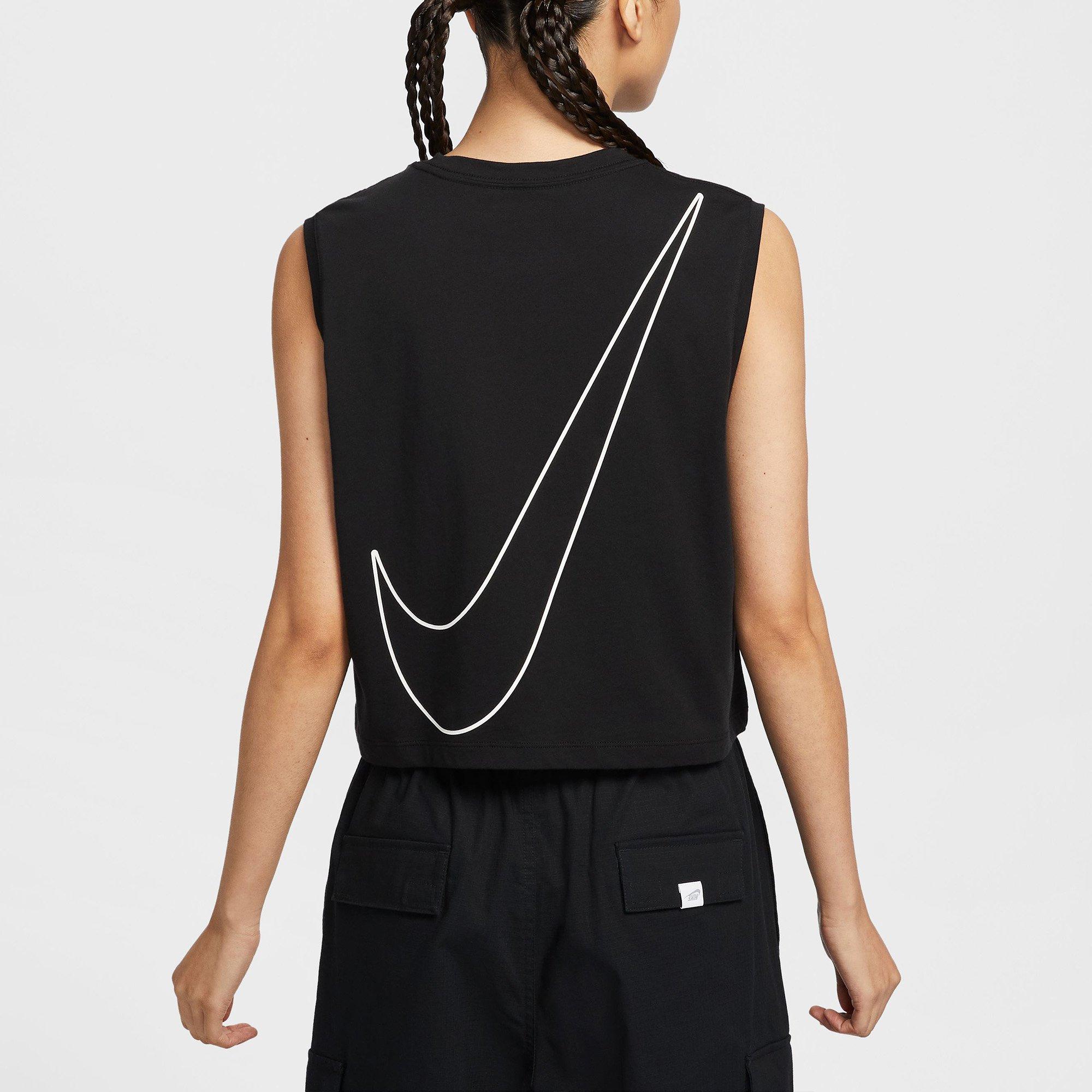 Black - Nike - Sportswear Club Womens Sleeveless Cropped T-Shirt - 2