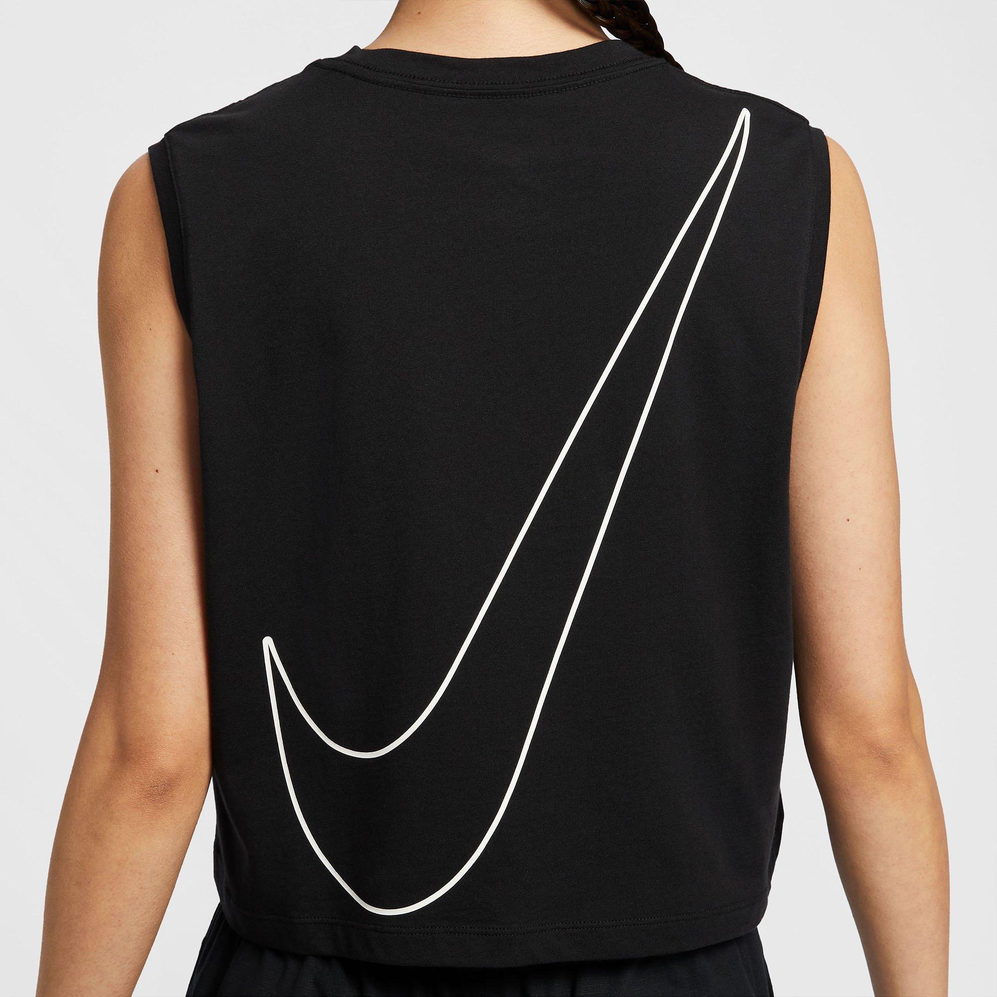 Black - Nike - Sportswear Club Womens Sleeveless Cropped T-Shirt - 4