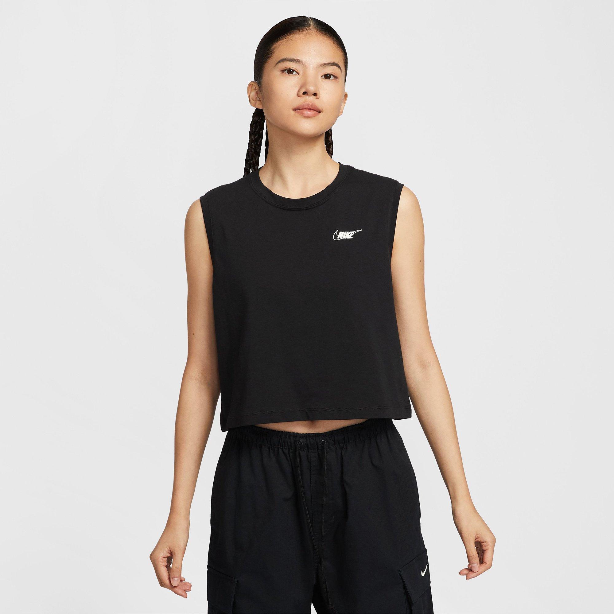 Black - Nike - Sportswear Club Womens Sleeveless Cropped T-Shirt - 5