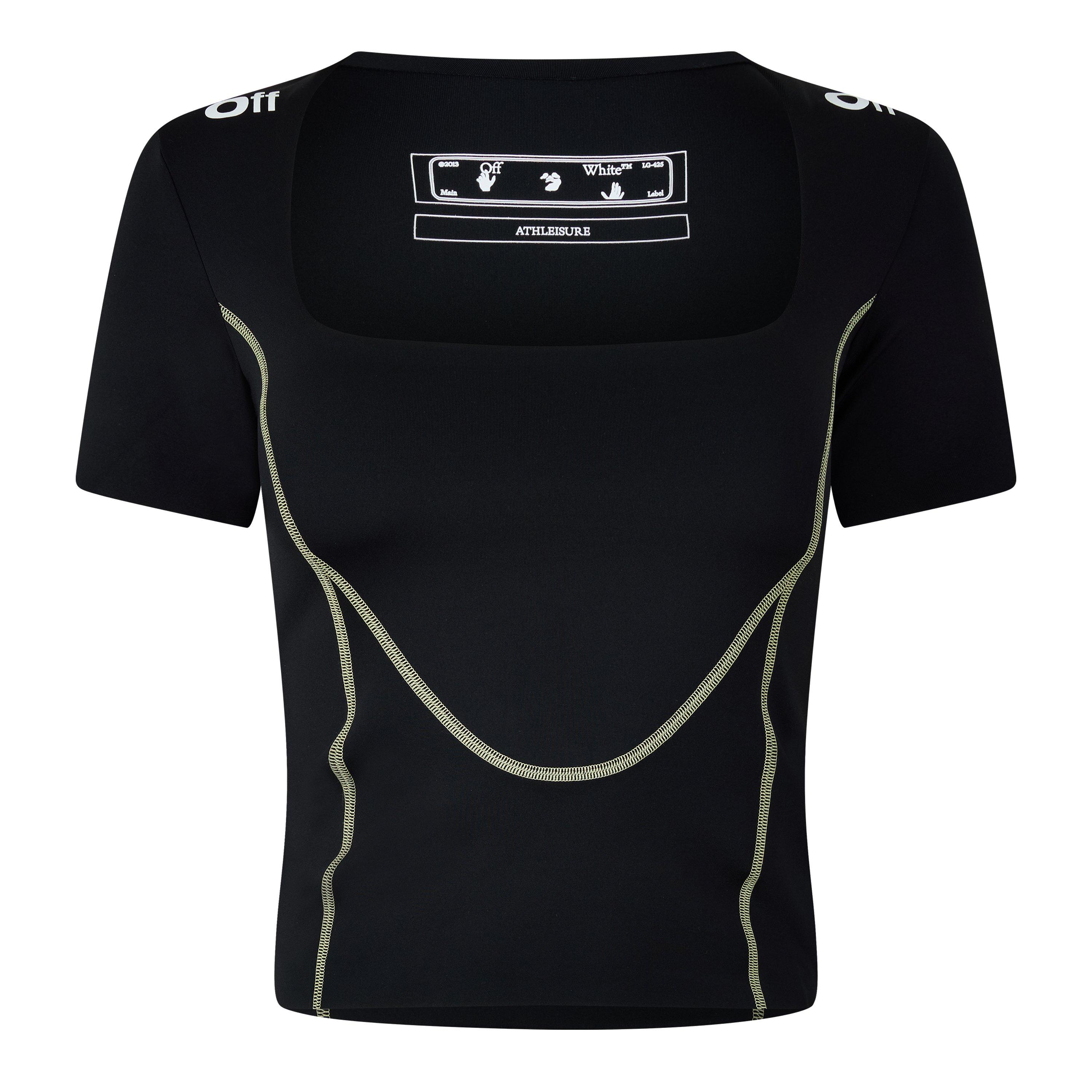 Black/White - Off White - Women's Contrast Stitched T-Shirt - 1