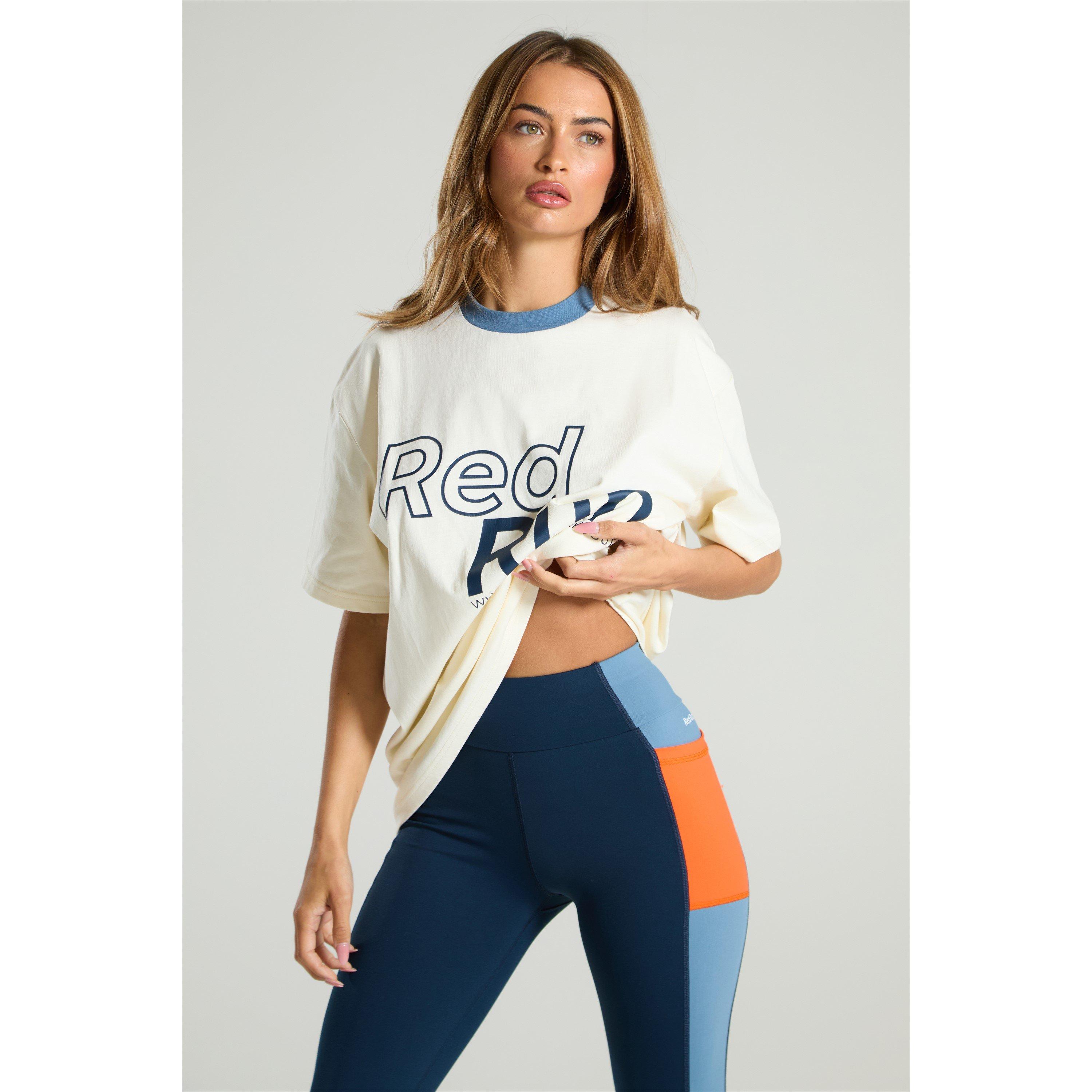 Blue Beige - Red Run - Women's Logo Oversized T-Shirt - 3