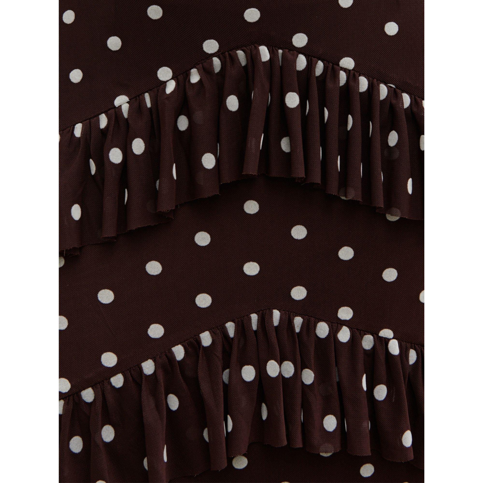 Brown/Cream - Pretty Lavish - Women's Cecile Ruffle Mesh Maxi Dress - 4