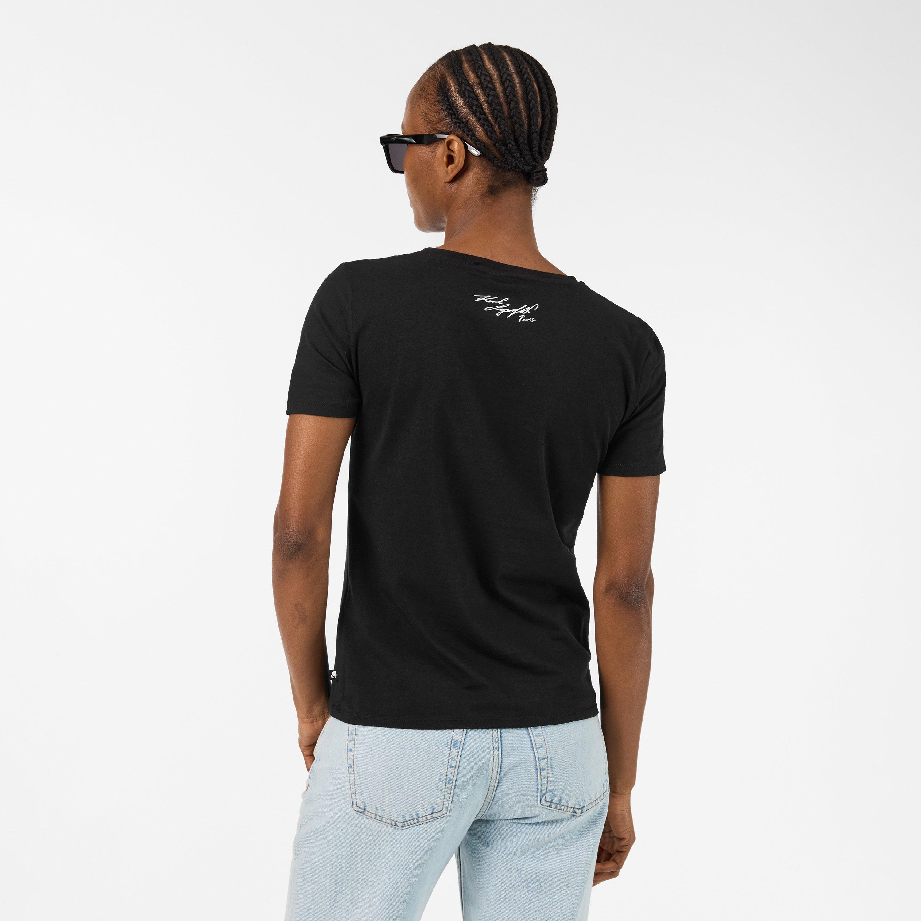 Black - Karl Lagerfeld - Women's Choupette Regular Fit T-Shirt - 4