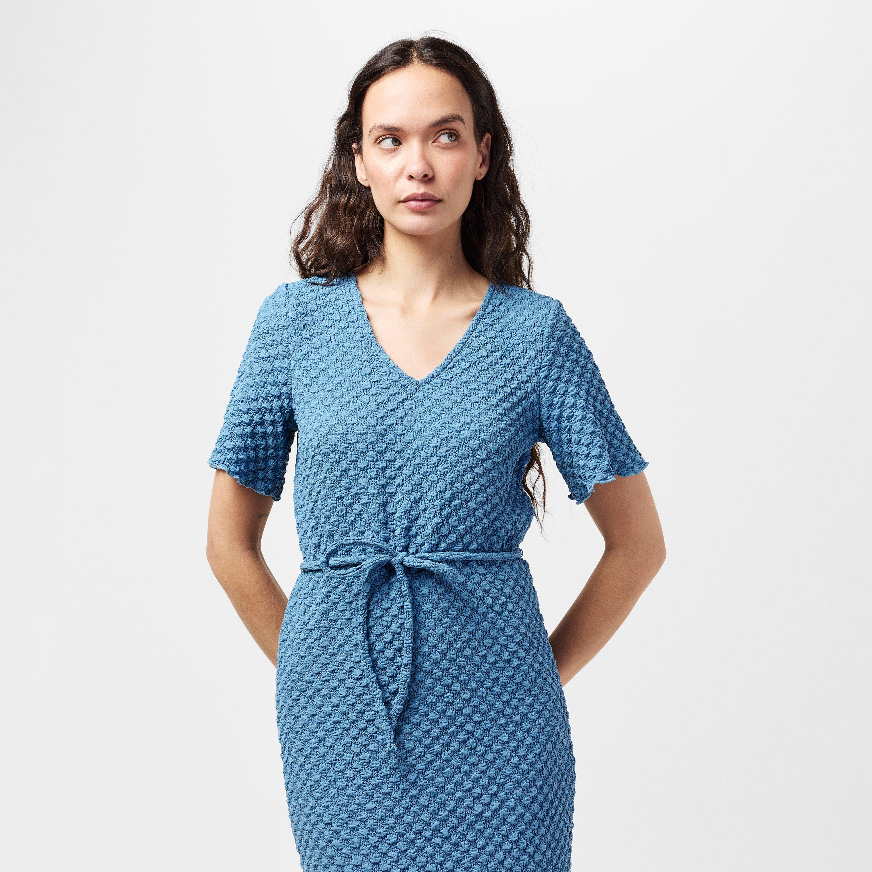 Coronet Blue - Vero Moda - Women's Bubble V A-Line Dress - 3