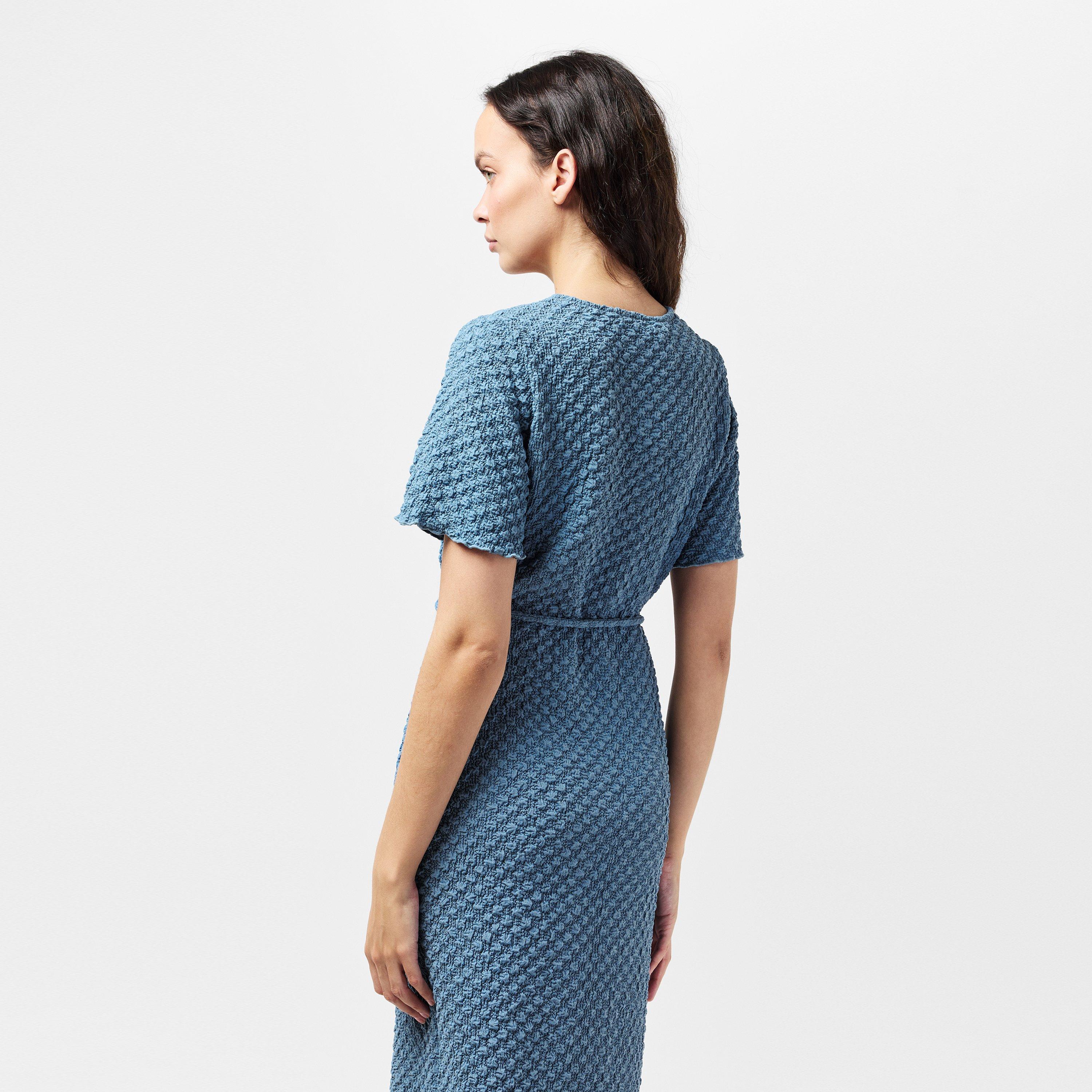 Coronet Blue - Vero Moda - Women's Bubble V A-Line Dress - 4