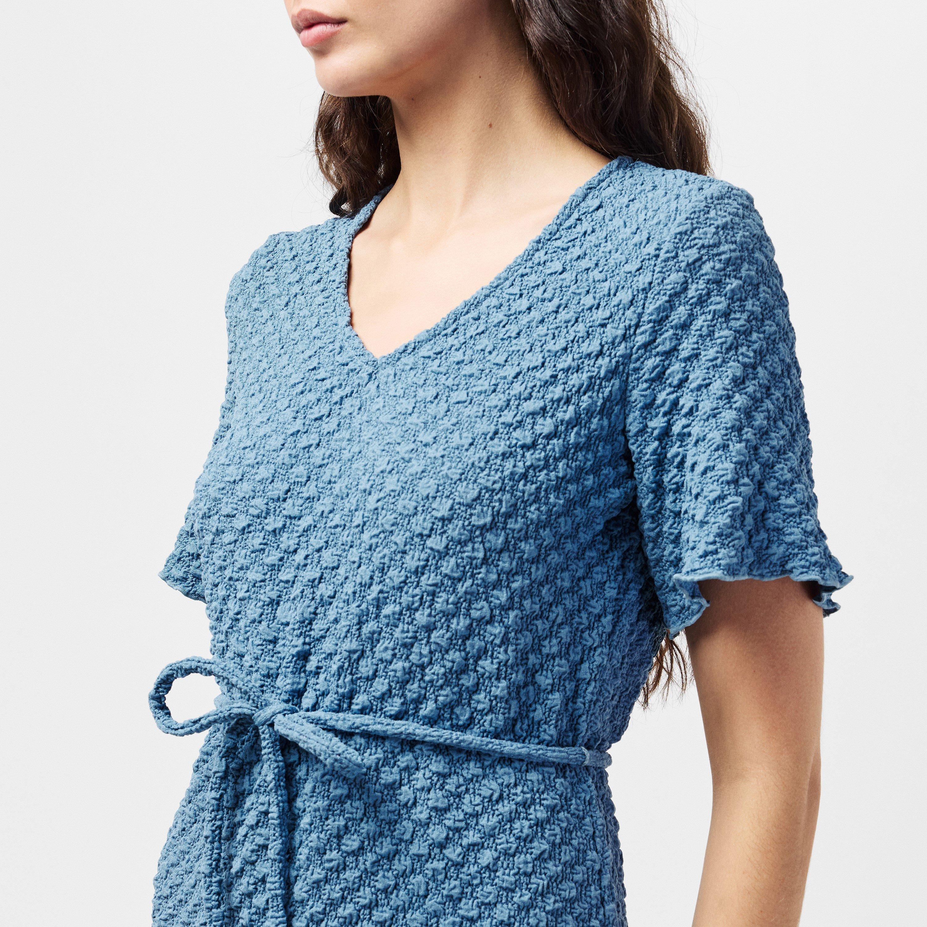 Coronet Blue - Vero Moda - Women's Bubble V A-Line Dress - 5