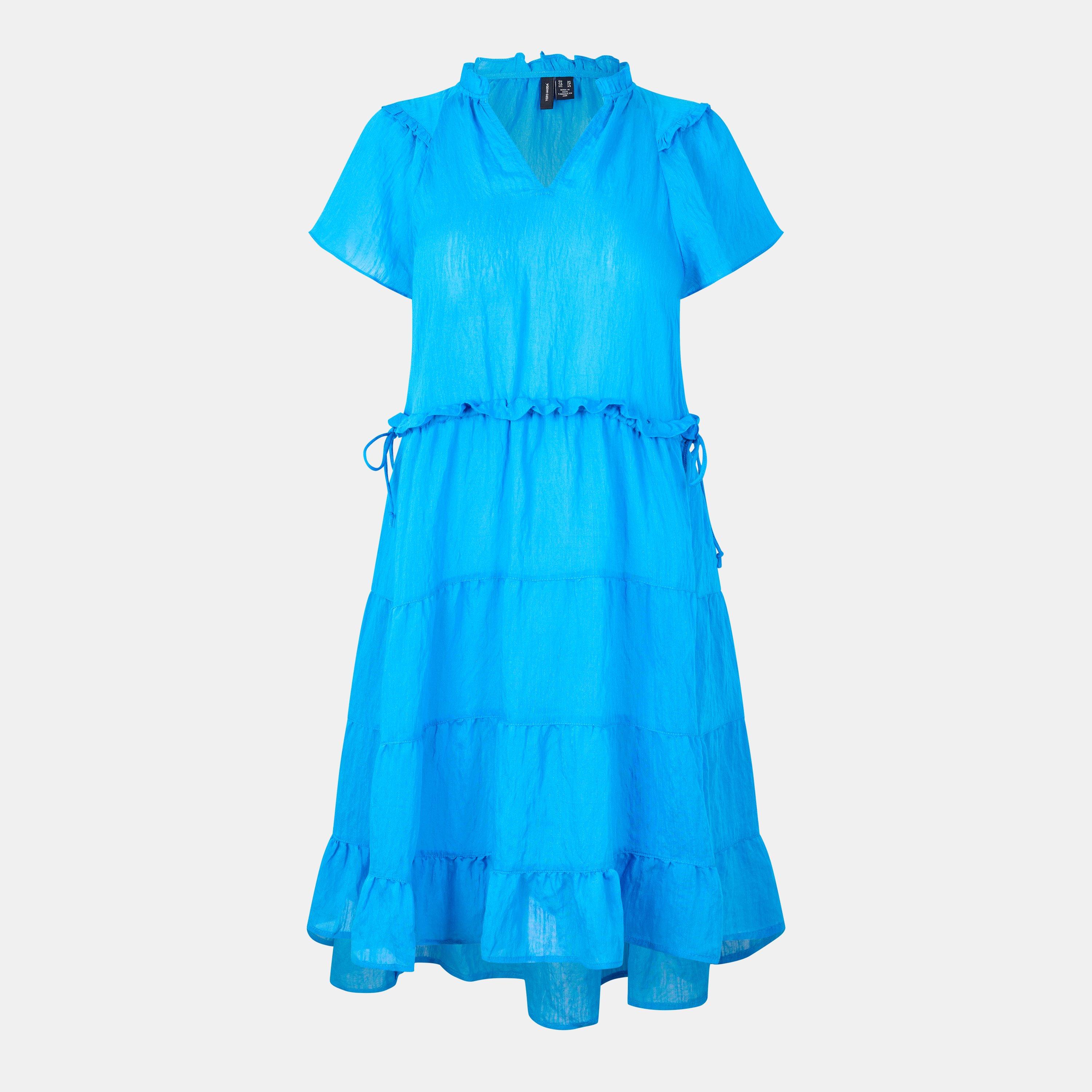 Vero Moda Women's Luca Frill Mini Dress - Dresden Blue - 8 (XS)
