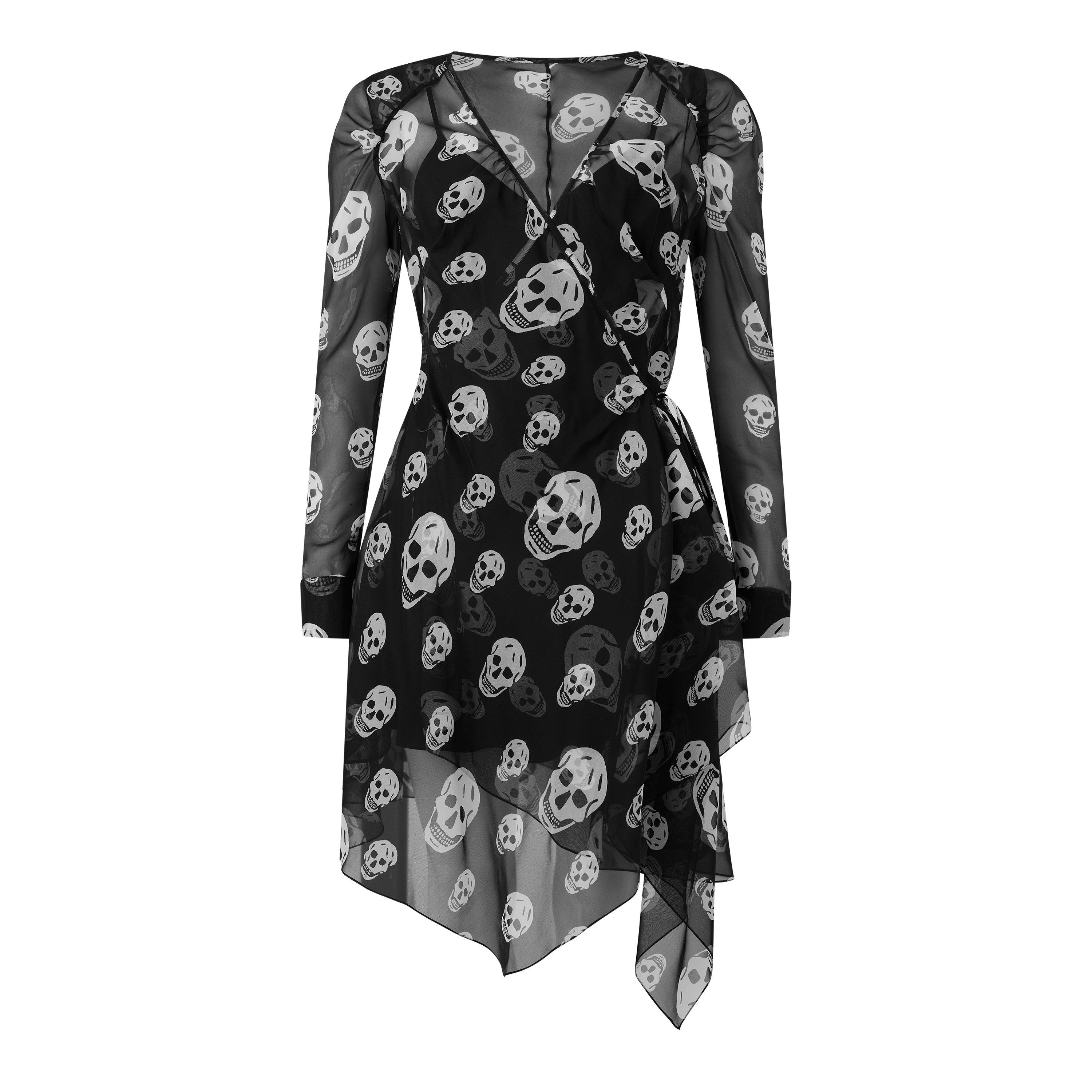 Black White - Alexander McQueen - Alex Skull Prnt Wrp Ld63 - 1