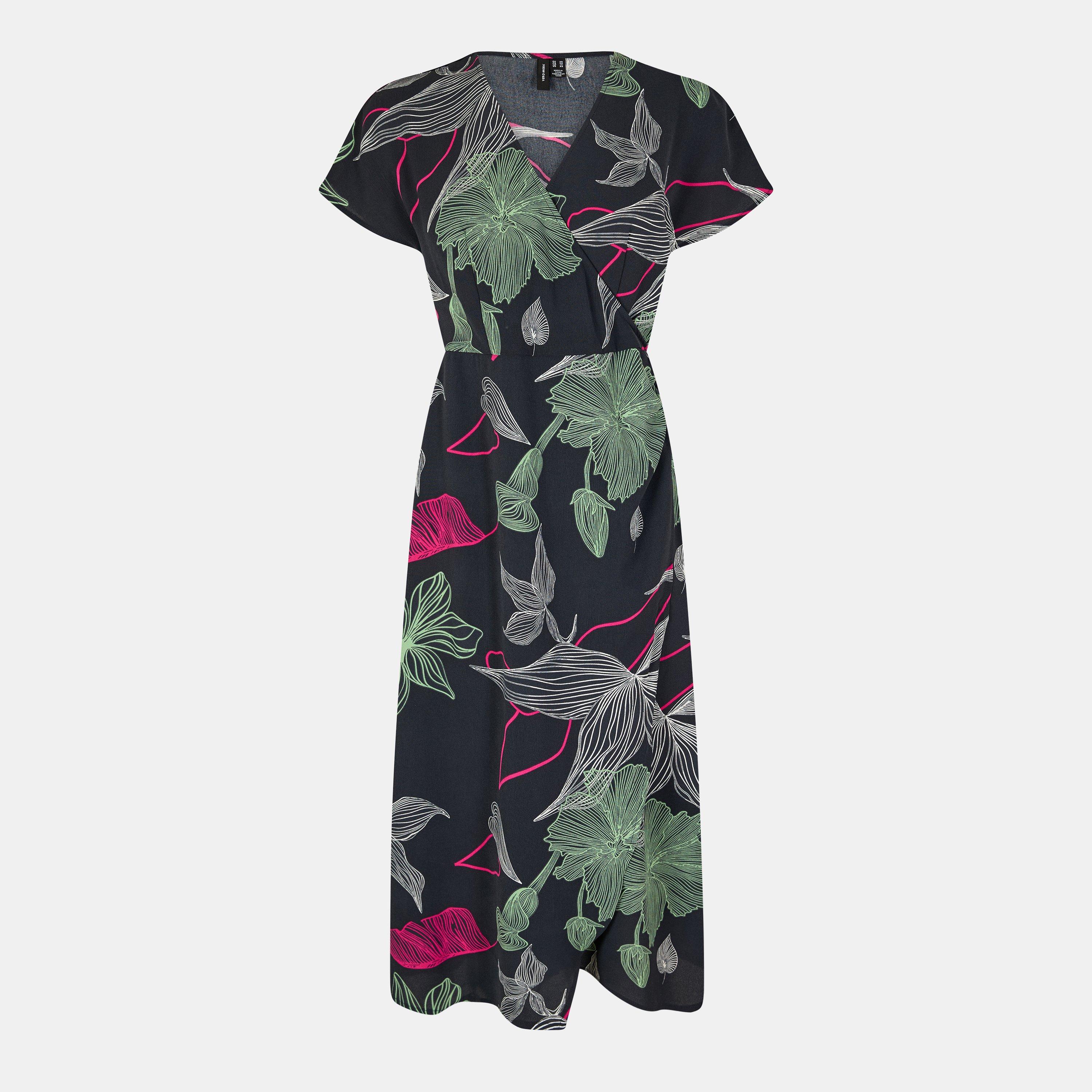 Vero Moda Women's Jane Mini Wrap Dress - Black - 8 (XS)