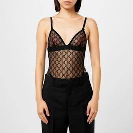 Gucci Sheer Tulle Gg Bodysuit