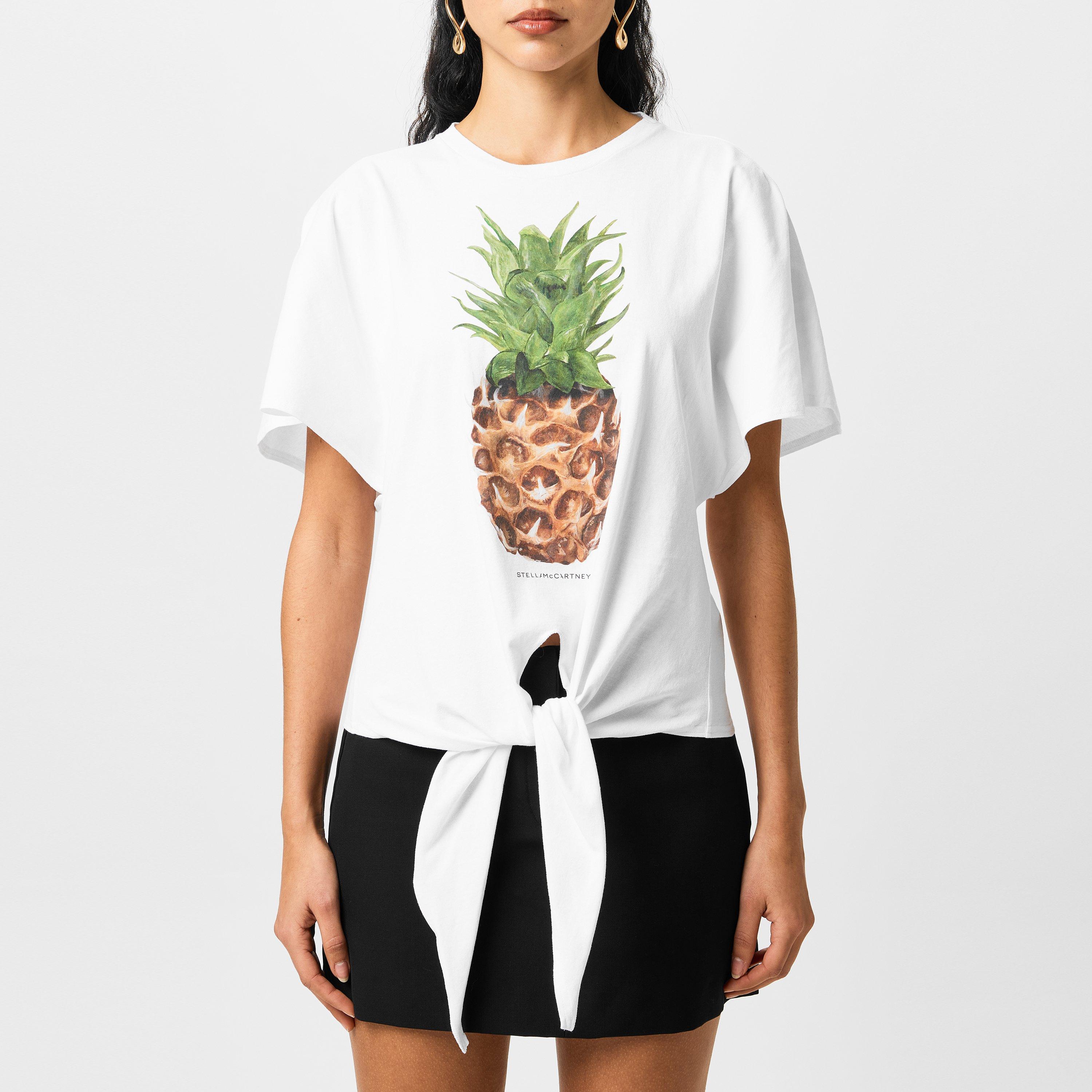 Stella McCartney Women's Pineapple Regular Fit T-Shirt - Pure White 9000 - LARGE