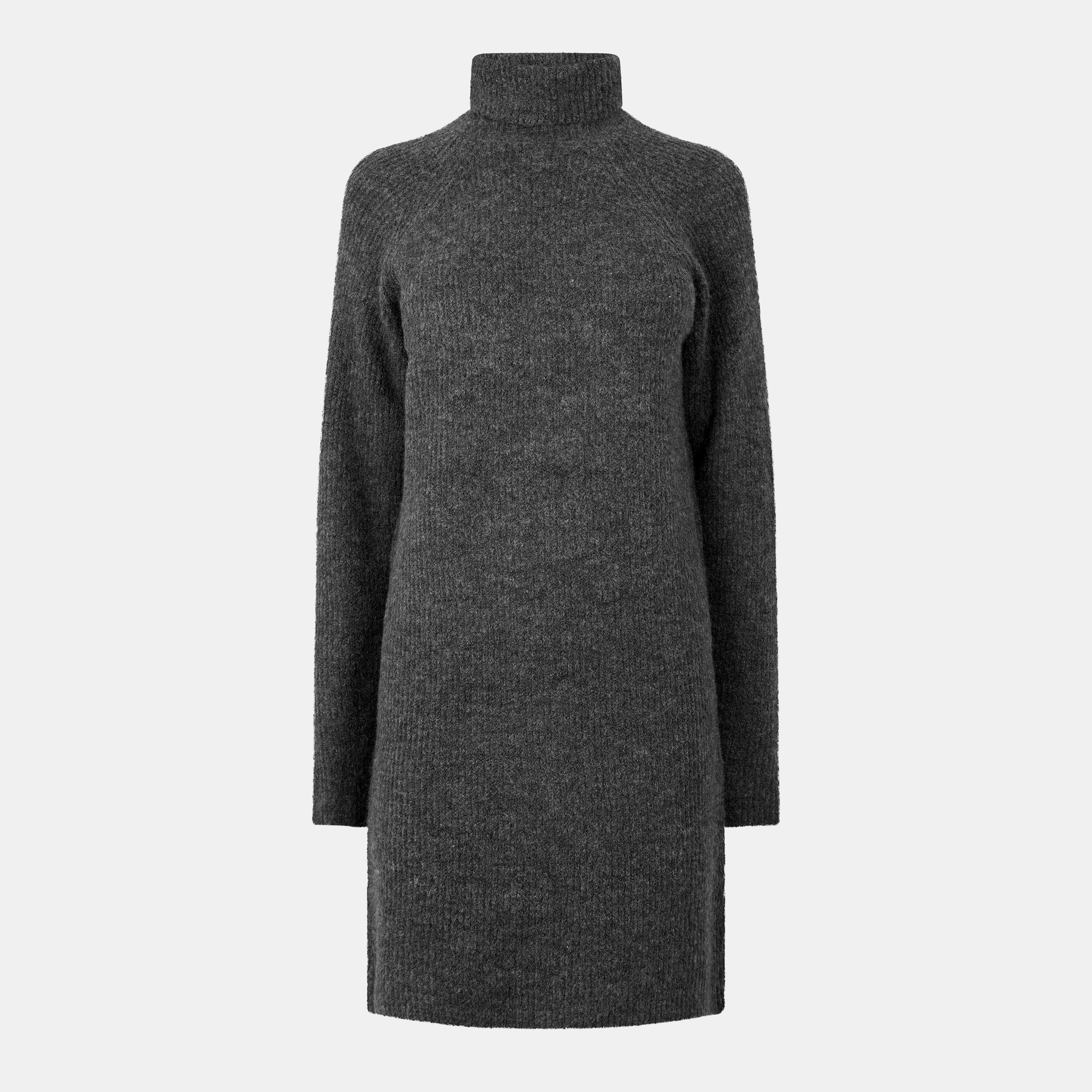 Pieces Women's Knit Mini Dress - Dark Grey Mela - 12 (M)