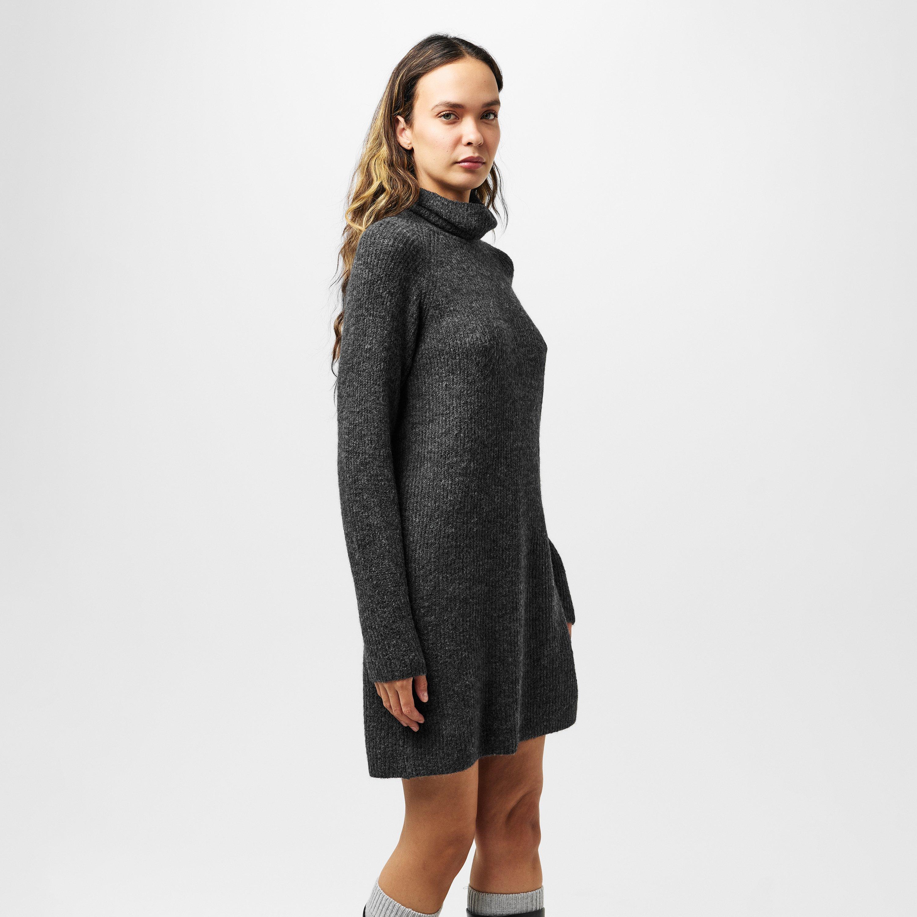 Dark Grey Mela - Pieces - Knit Mini Dress - 3