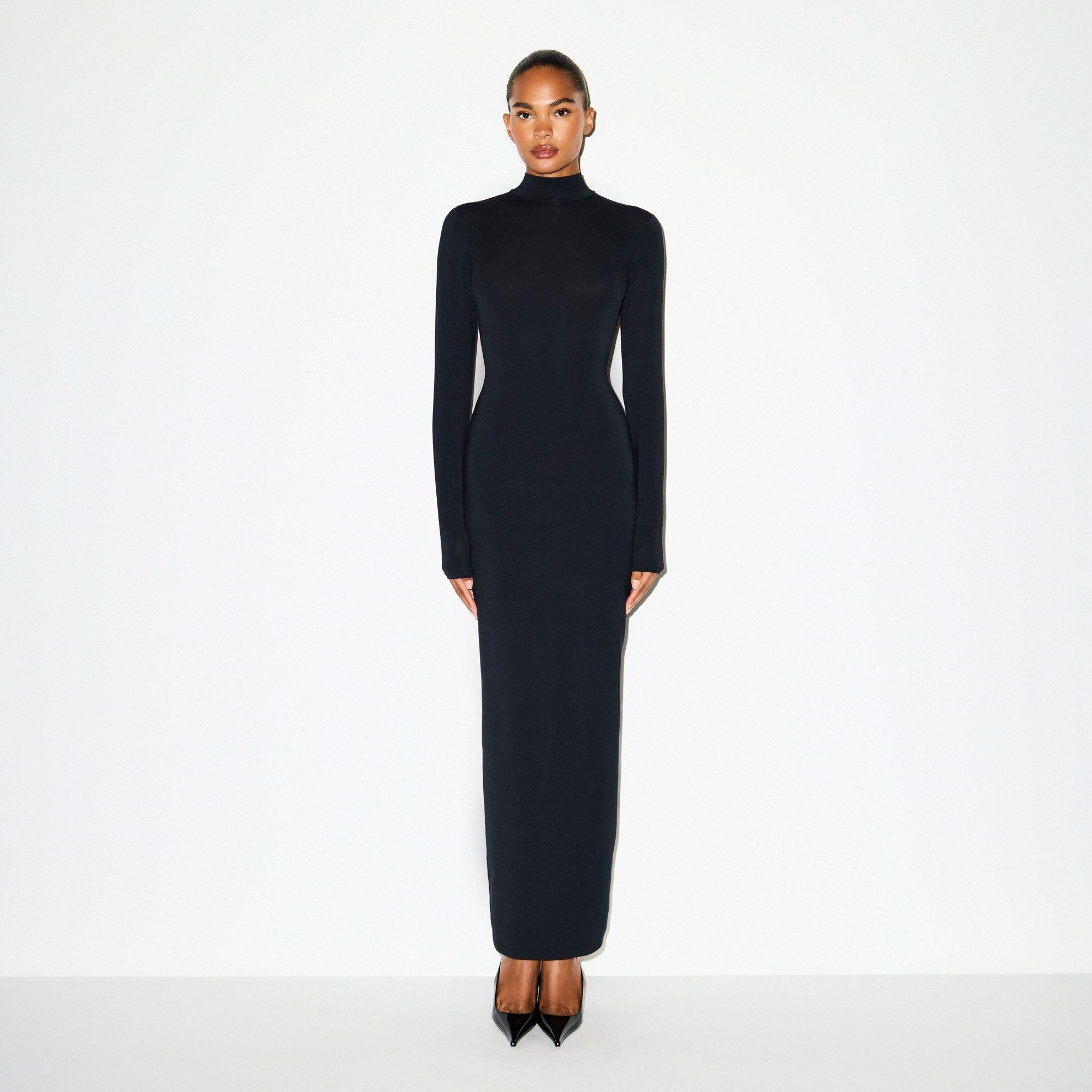 Obsidian - SKIMS - Women’s Smooth Layers Turtleneck Long Dress - 2