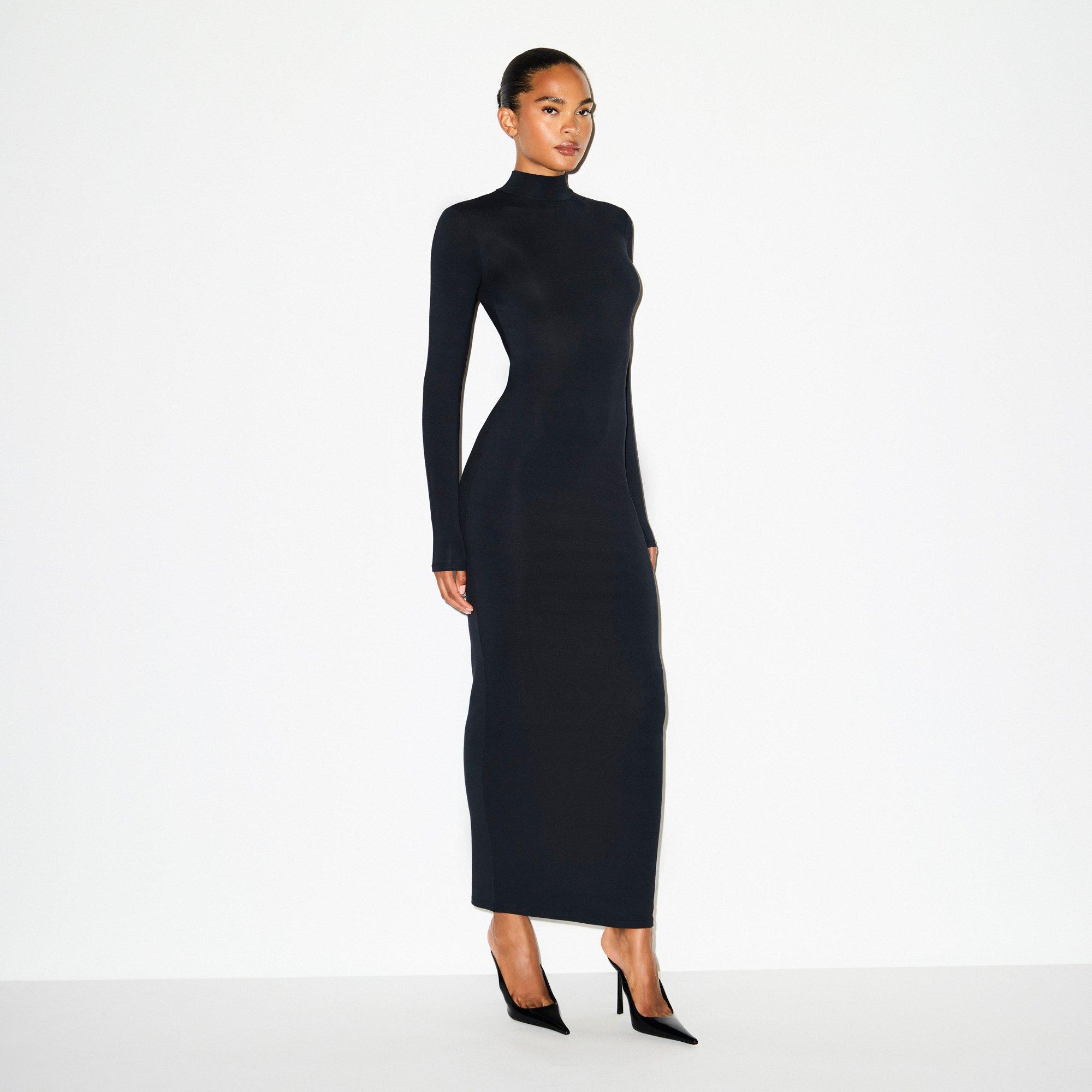Obsidian - SKIMS - Women’s Smooth Layers Turtleneck Long Dress - 4