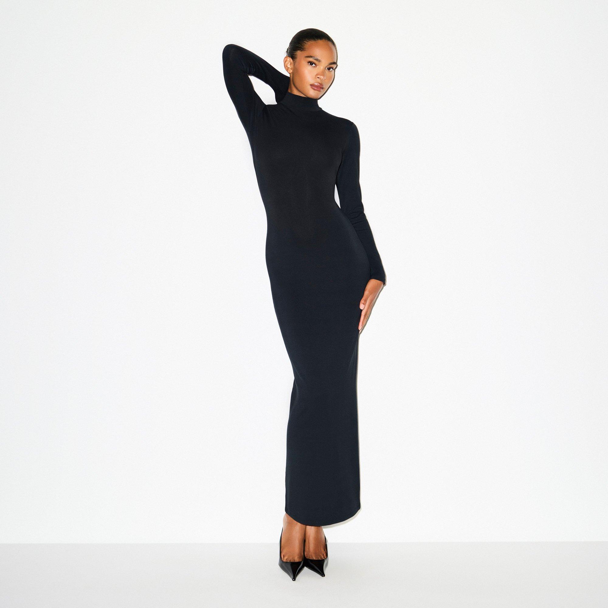 Obsidian - SKIMS - Women’s Smooth Layers Turtleneck Long Dress - 5