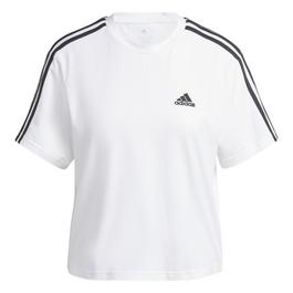 adidas Essentials 3-Stripes Single Jersey Cropped Top Womens