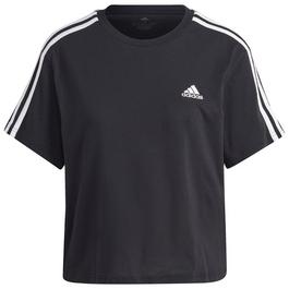 adidas Essentials 3-Stripes Single Jersey Cropped Top Womens