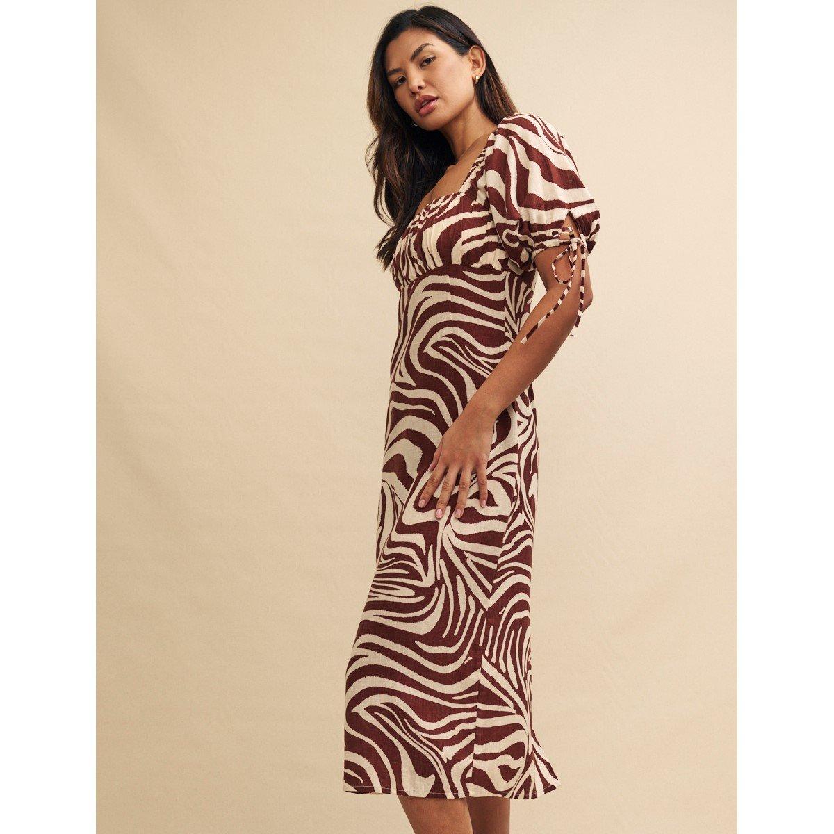 Marrón - Nobodys Child - Women's Heidi Midaxi A-Line Dress - 3