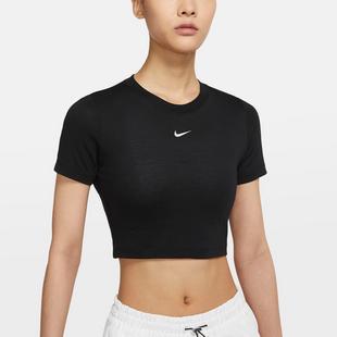 Black/White - Nike - Sportswear Essential Slim Womens Cropped T Shirt - 1