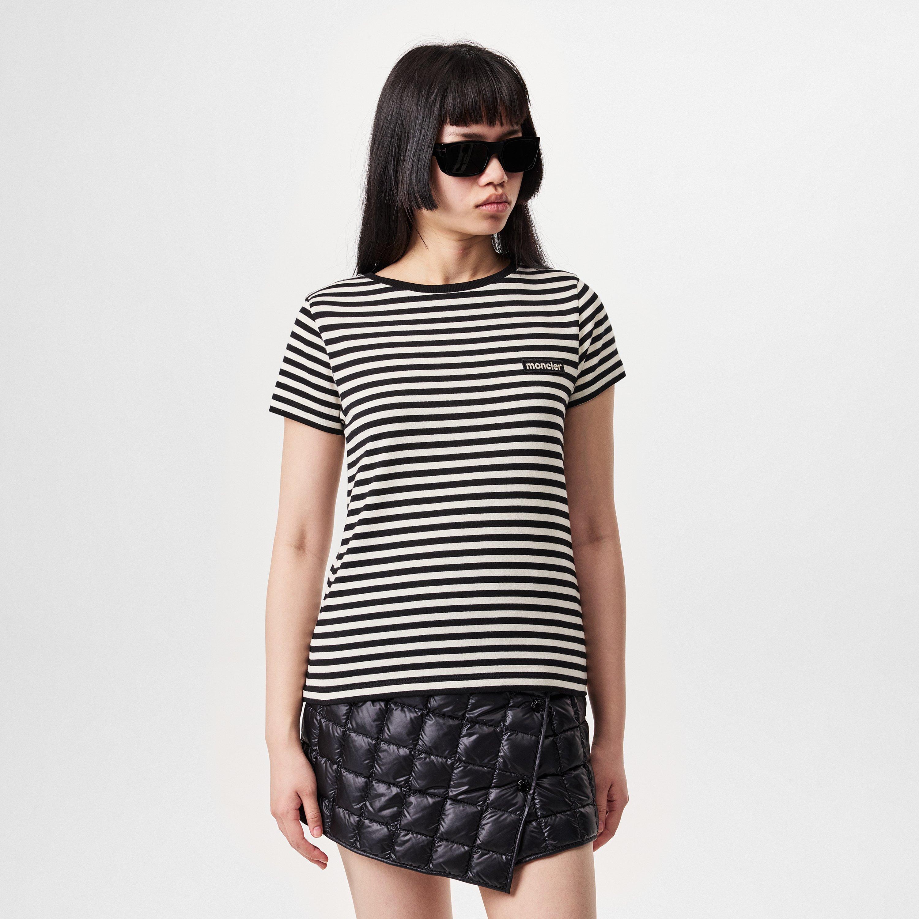 White F09 - Moncler - Women's Stripe Regular Fit T-Shirt - 3