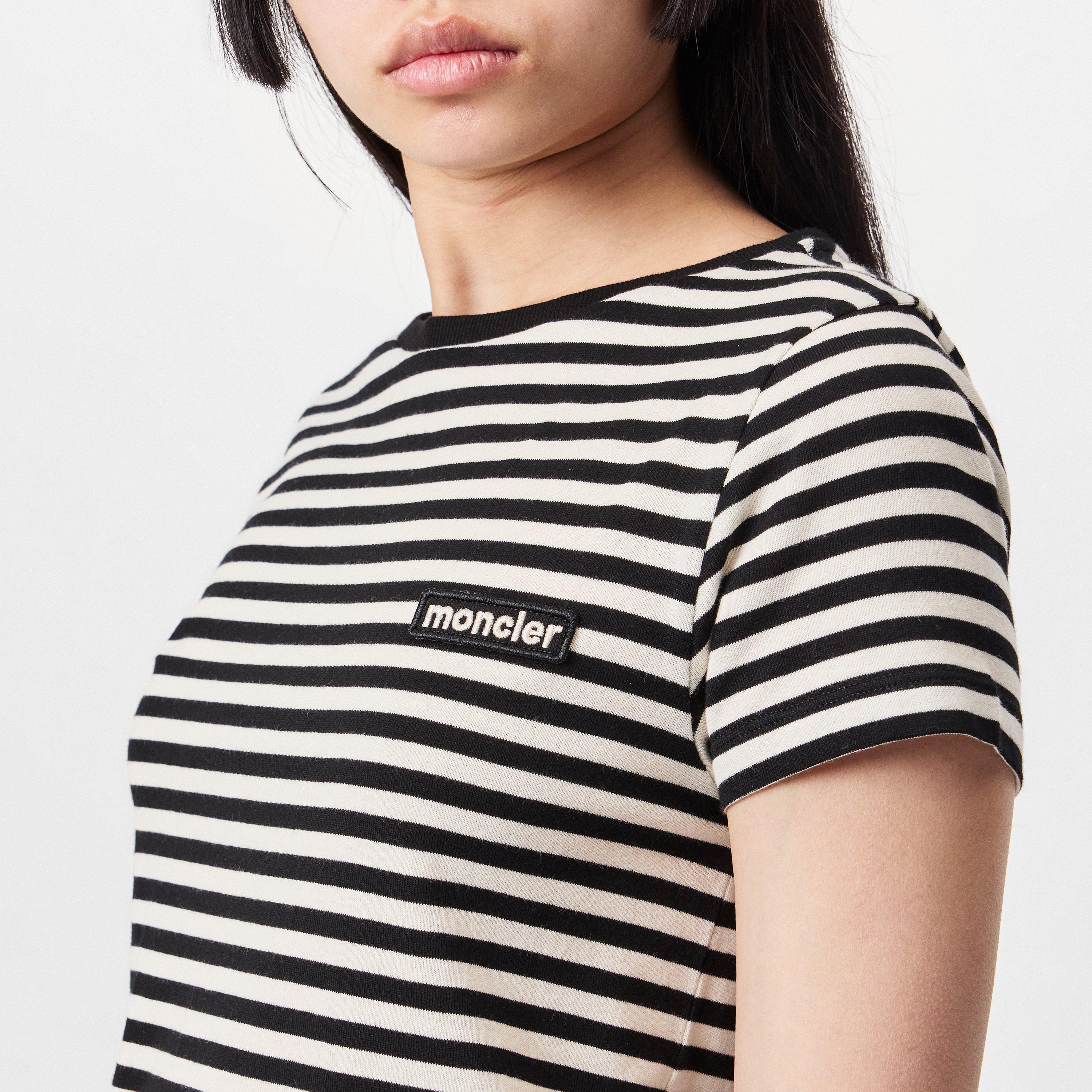 White F09 - Moncler - Women's Stripe Regular Fit T-Shirt - 5