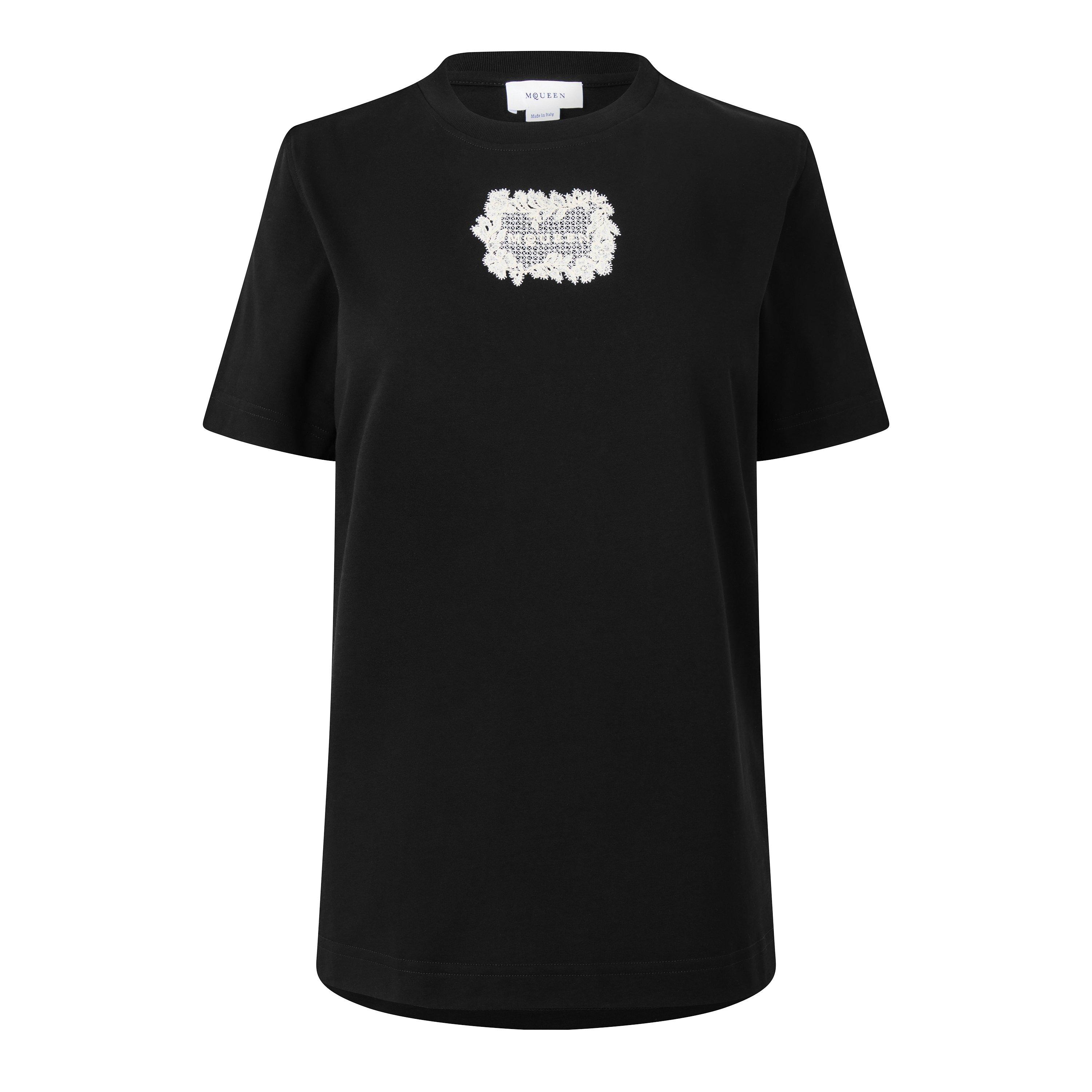 Black Ivory - Alexander McQueen - Alex Lace LG T-Shirt Ld63 - 1