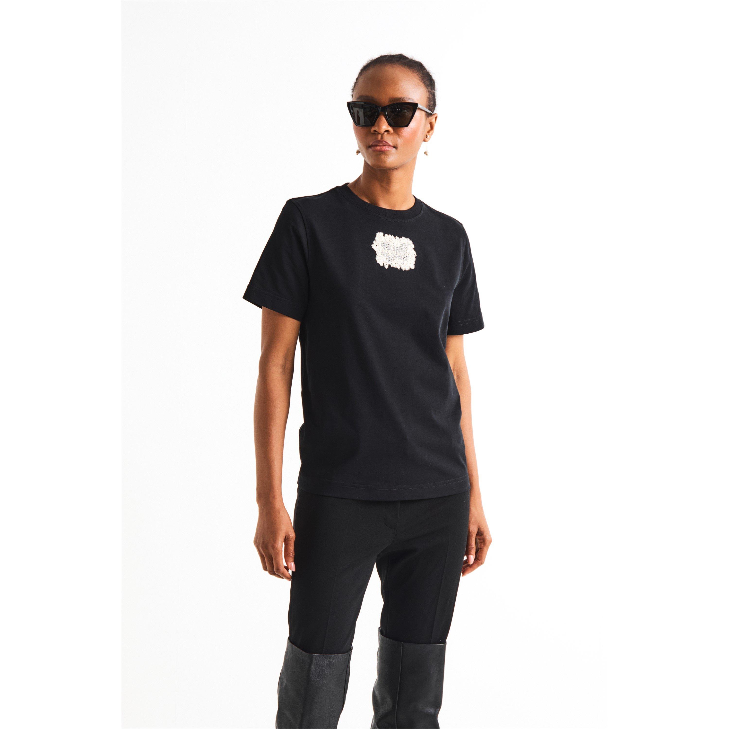 Black Ivory - Alexander McQueen - Alex Lace LG T-Shirt Ld63 - 3