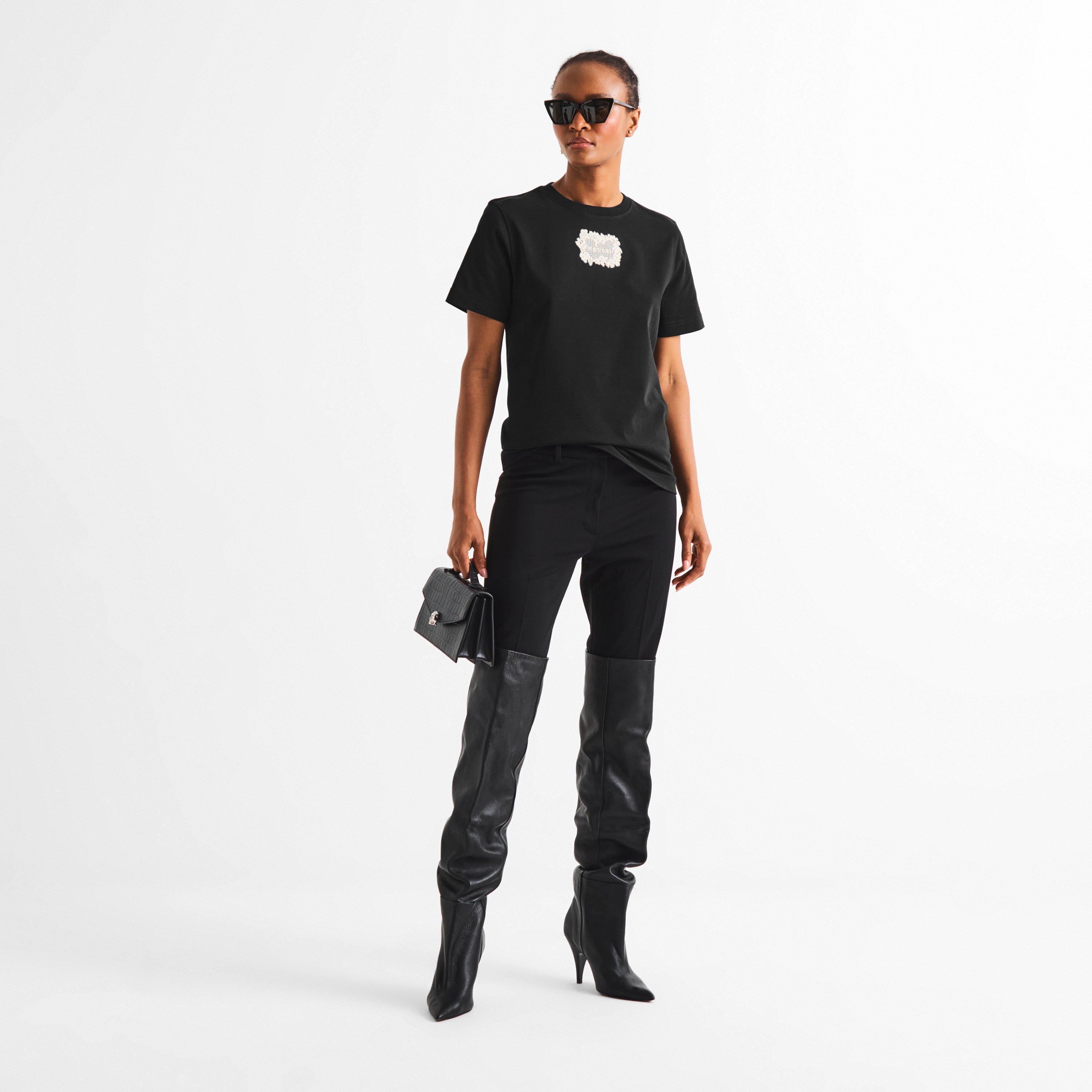 Black Ivory - Alexander McQueen - Alex Lace LG T-Shirt Ld63 - 6
