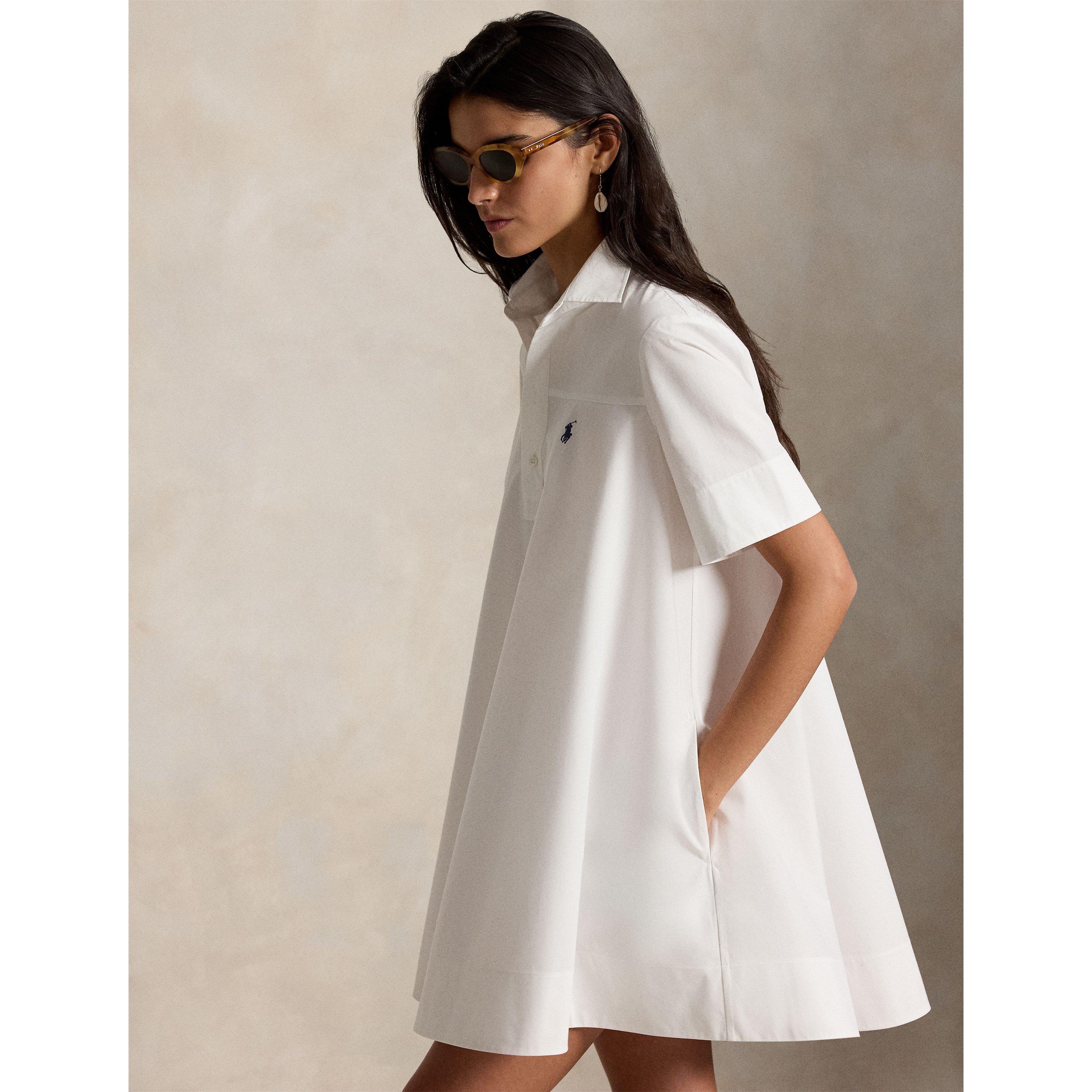 White - Polo Ralph Lauren - Women's Babydoll Shirt Dress - 2