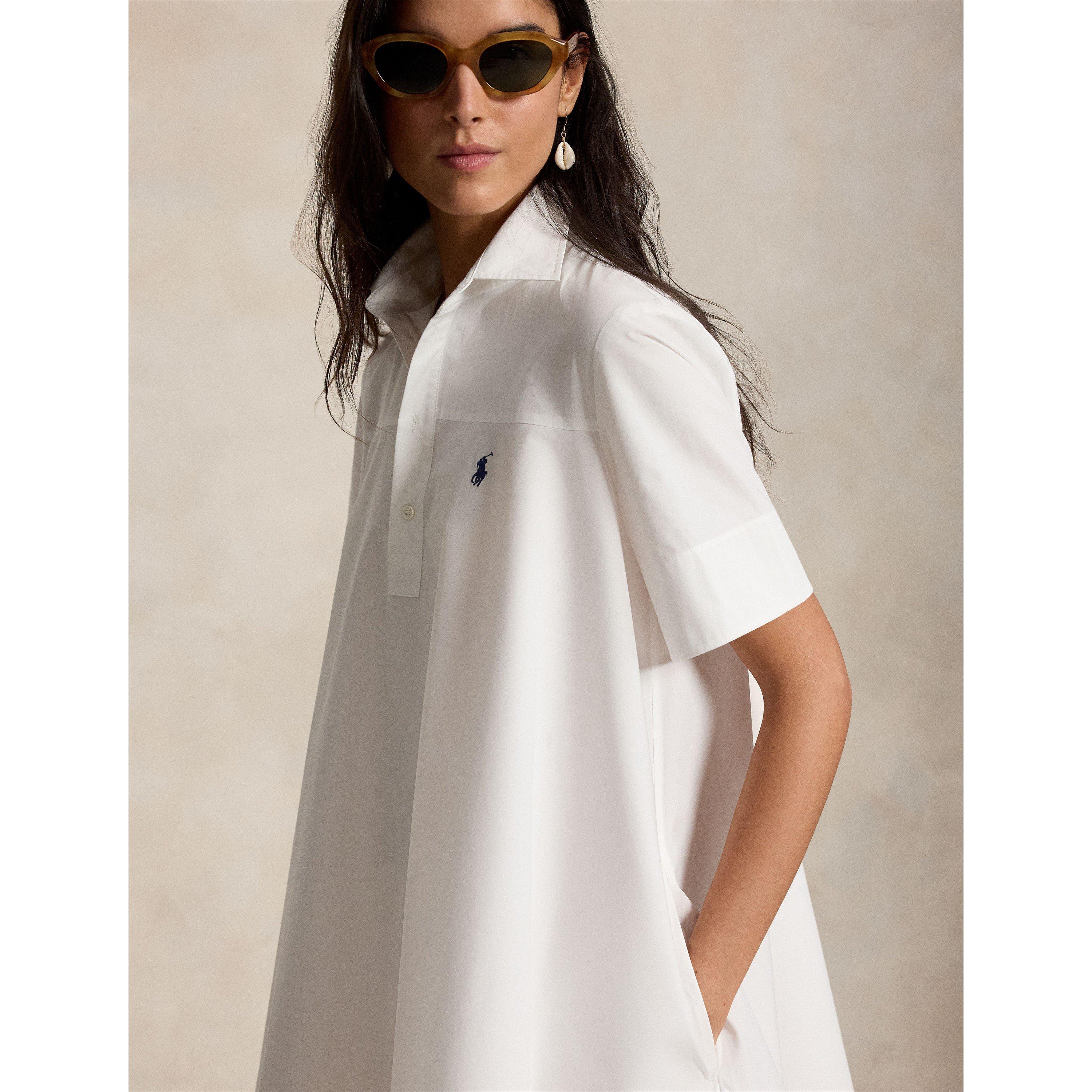 White - Polo Ralph Lauren - Women's Babydoll Shirt Dress - 4