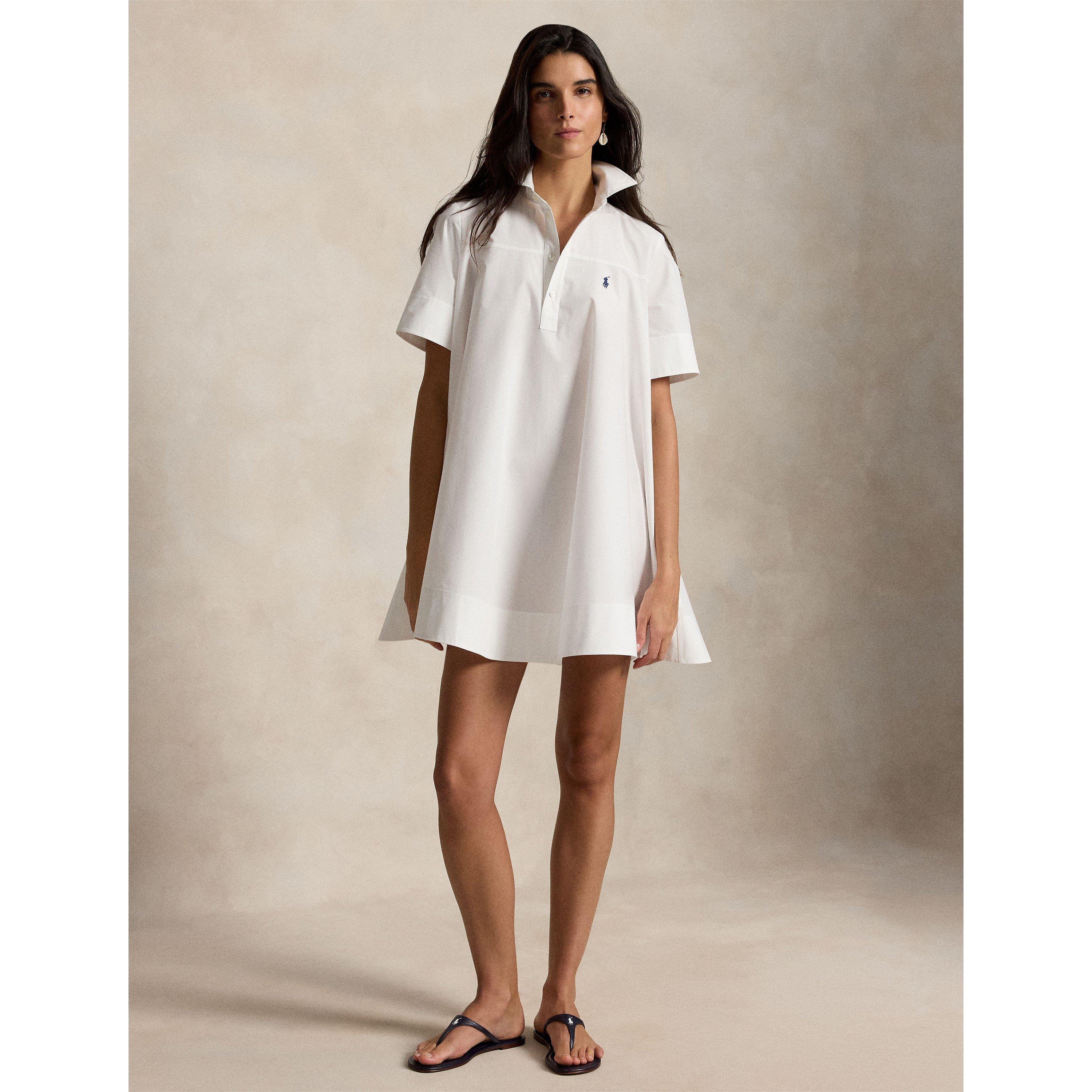 White - Polo Ralph Lauren - Women's Babydoll Shirt Dress - 5
