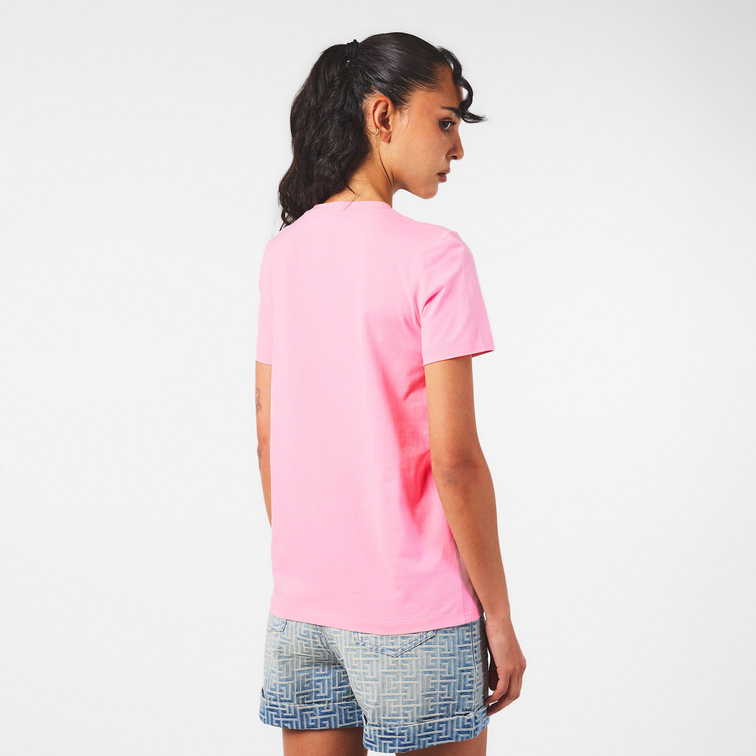 Rose/Blanc - Balmain - Women's Slim Fit T-Shirt - 4