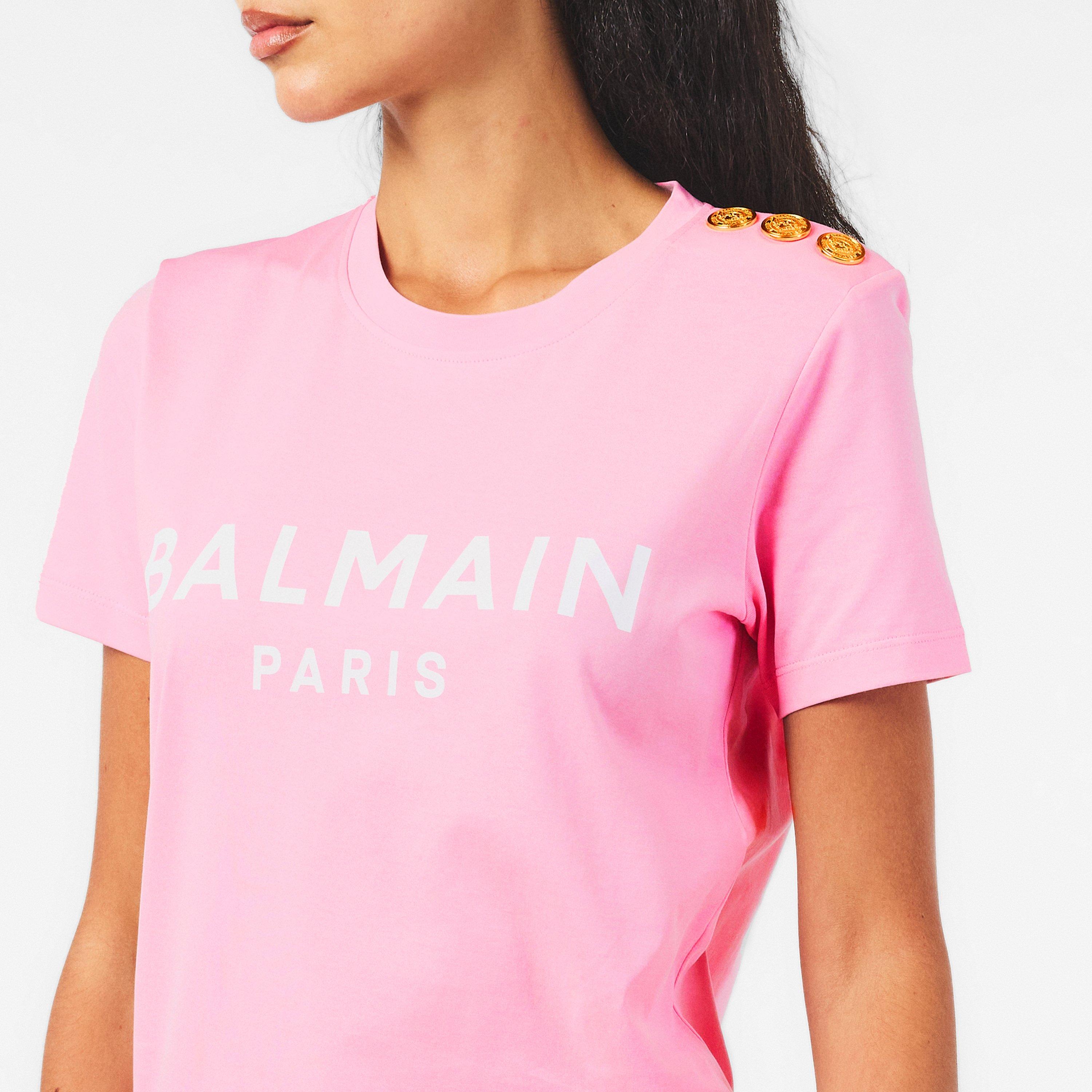 Rose/Blanc - Balmain - Women's Slim Fit T-Shirt - 5