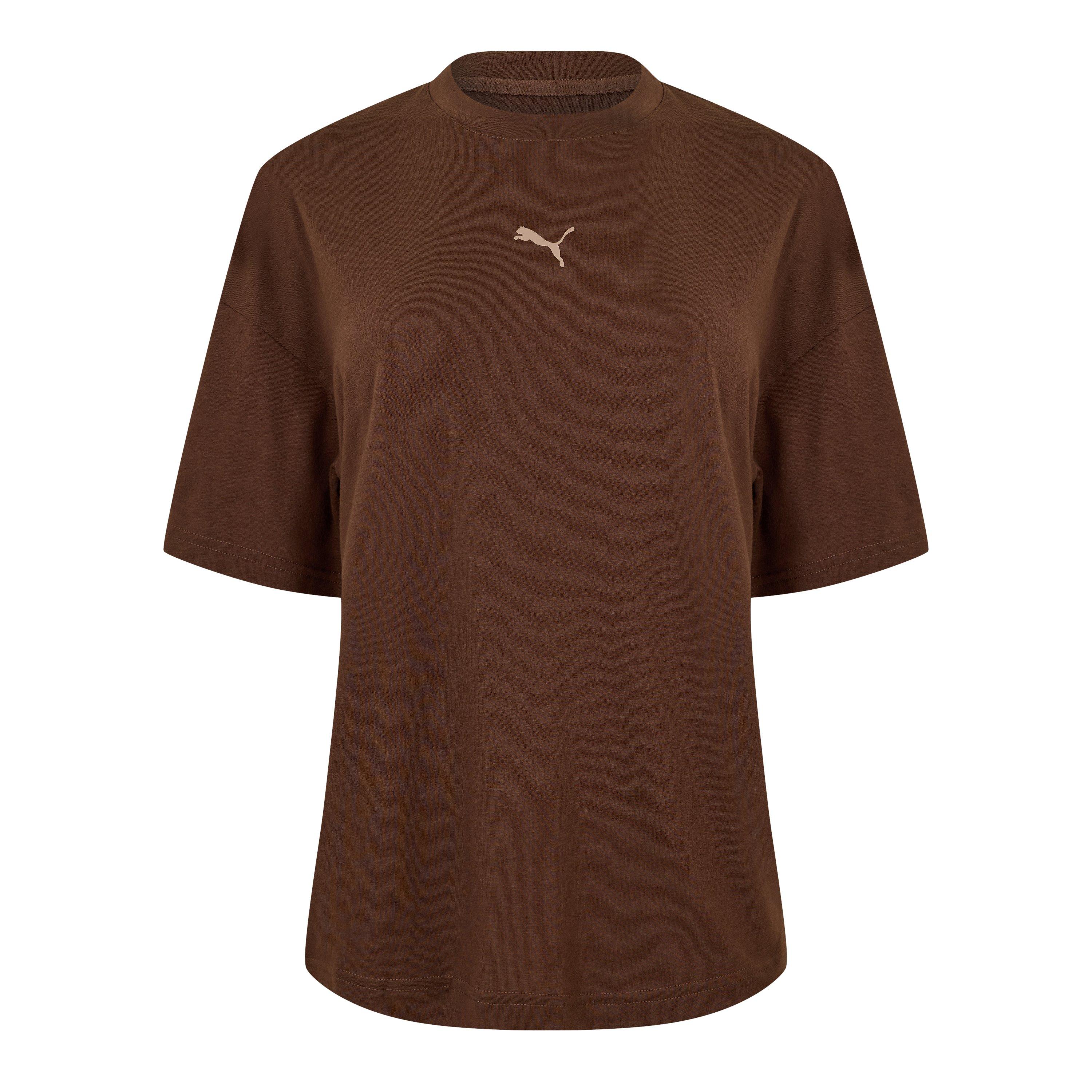 Puma Women's Train Oversized Tee T-Shirt - Espresso Bro - 12 (M)