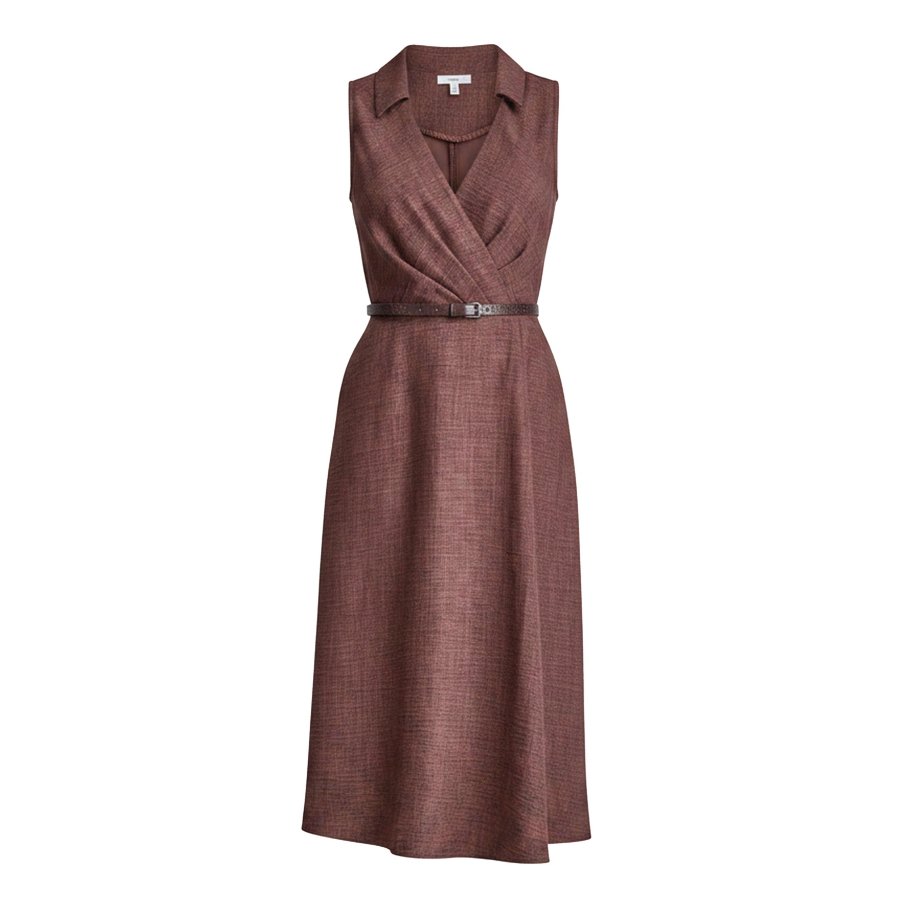 Java - DKNY - Women's SL Belted Midi Shirt Dress - 1