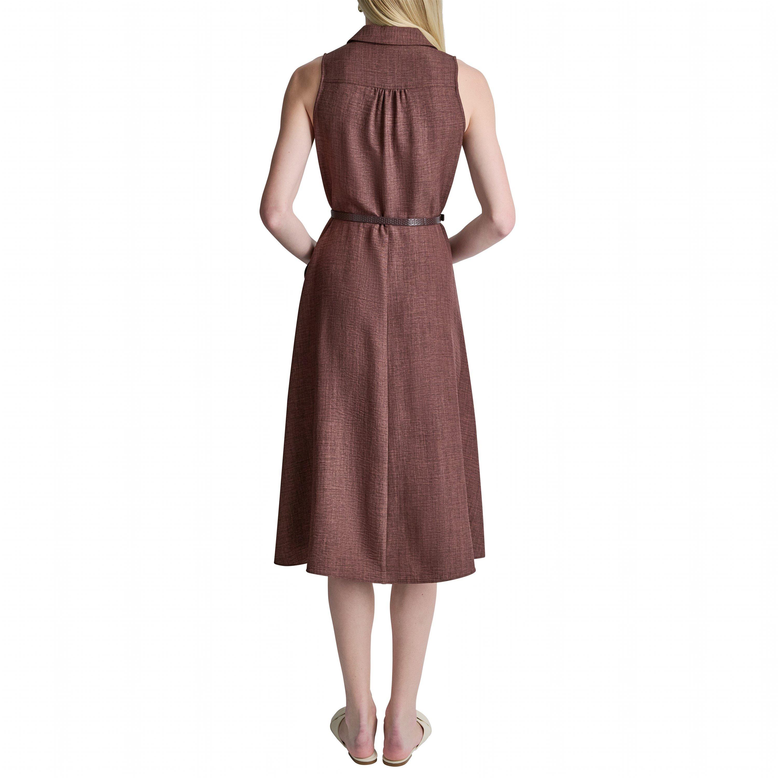 Java - DKNY - Women's SL Belted Midi Shirt Dress - 4
