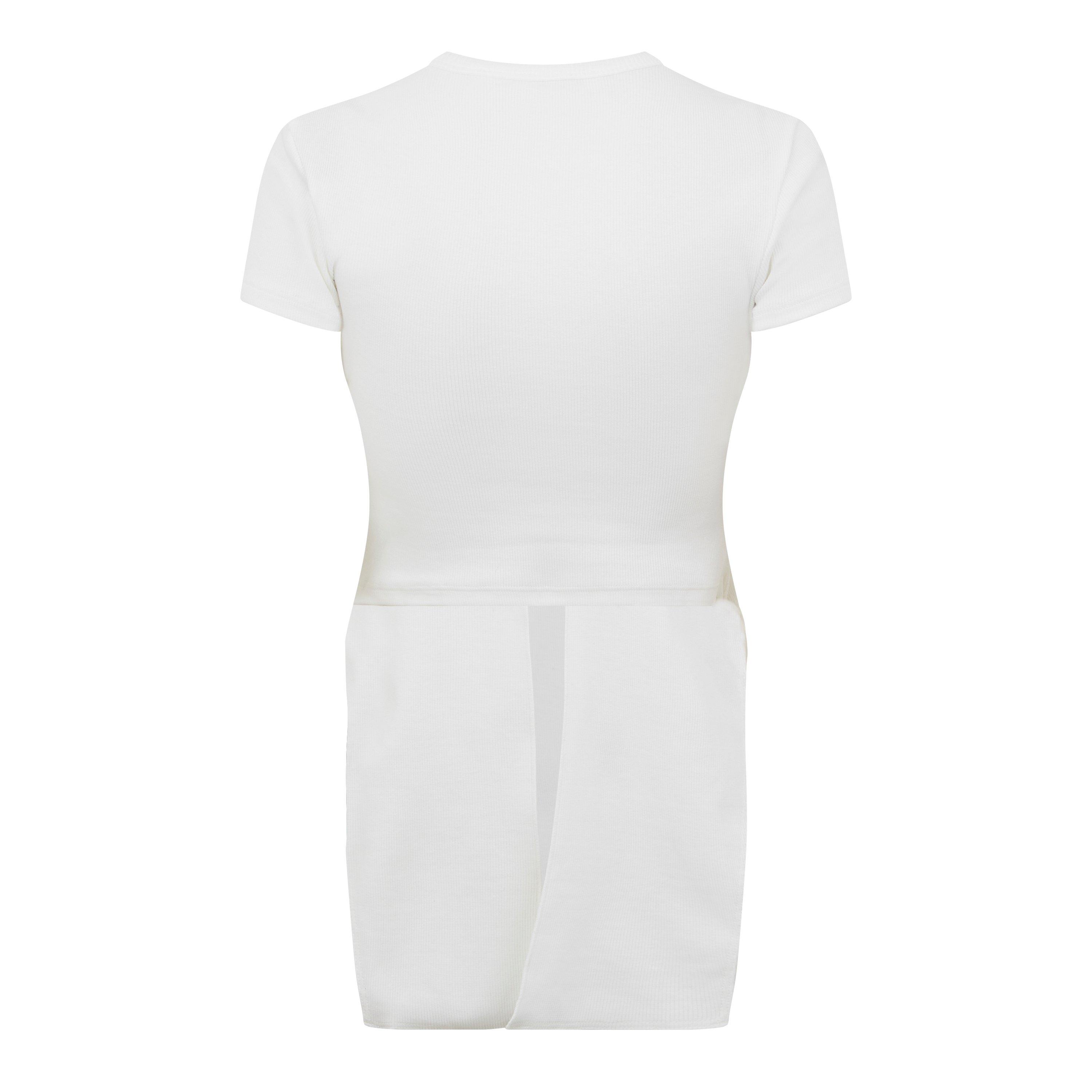 White Black - Off White - Women's Stamp T-Shirt Dress, Logo - 2