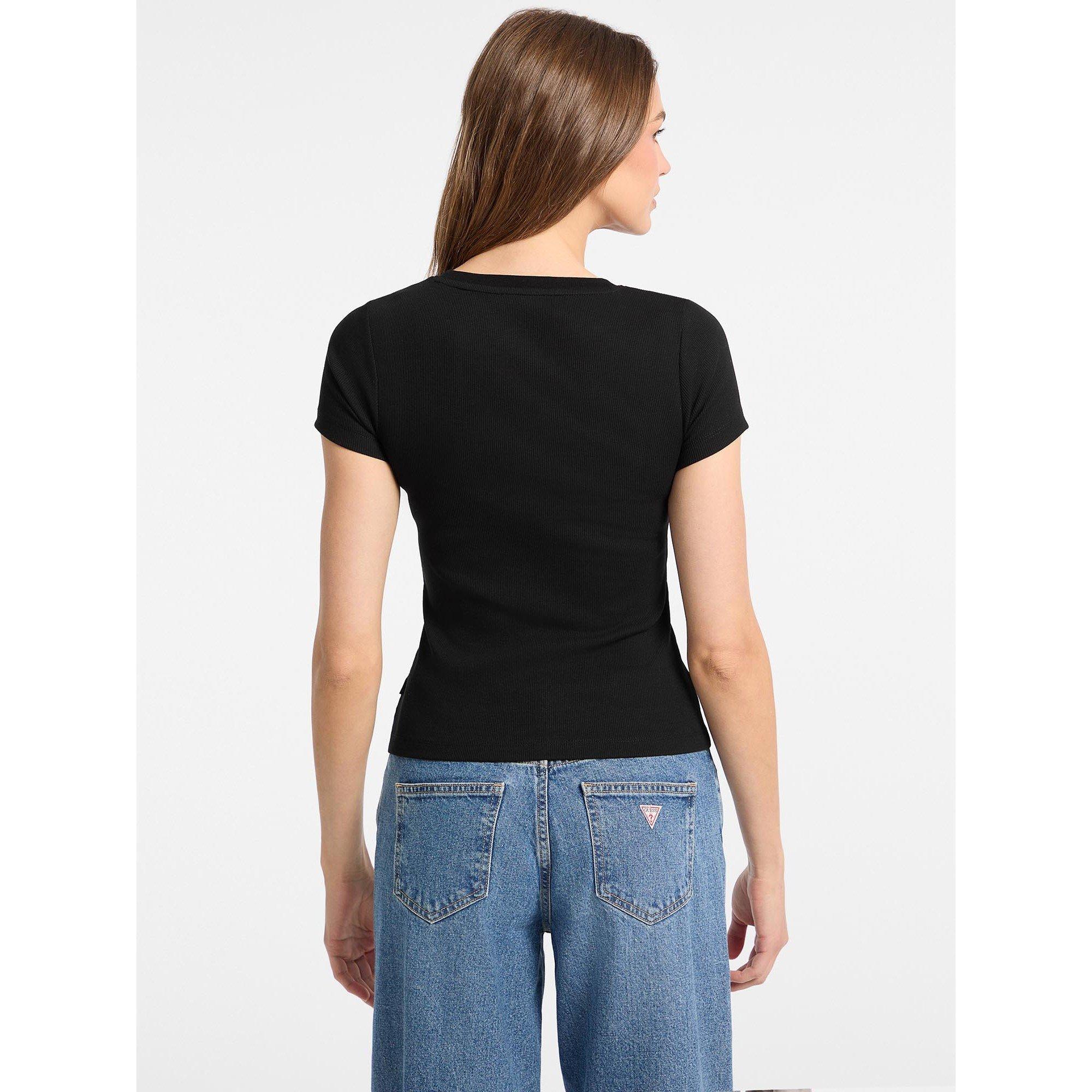 Jet Black - Guess - Women's Slim Fit T-Shirt - 2