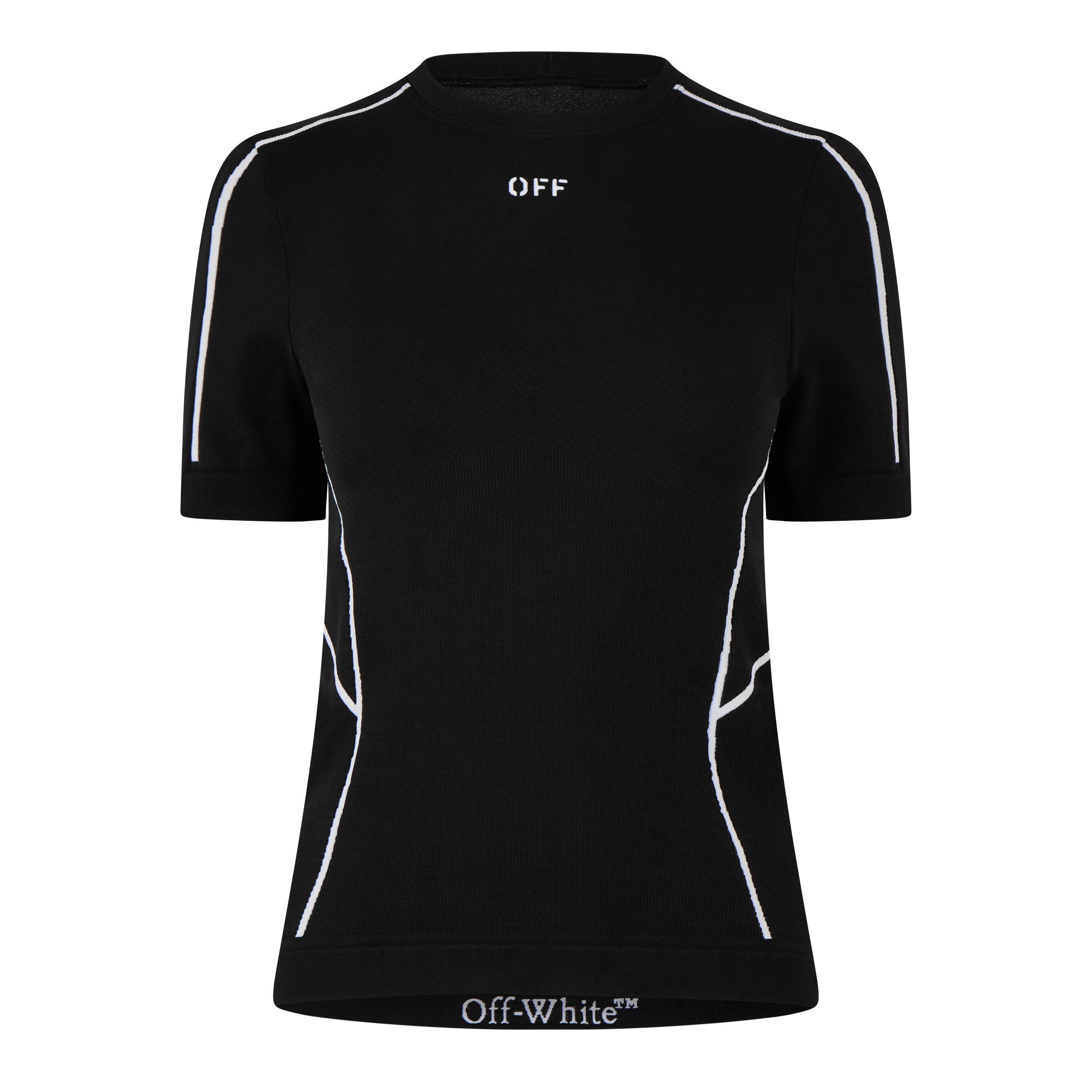Black 1001 - Off White - Women's Seamless Stretch Short Sleeve Slim Fit T-Shirt - 1