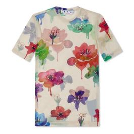 Off White Floral Pop T Shirt