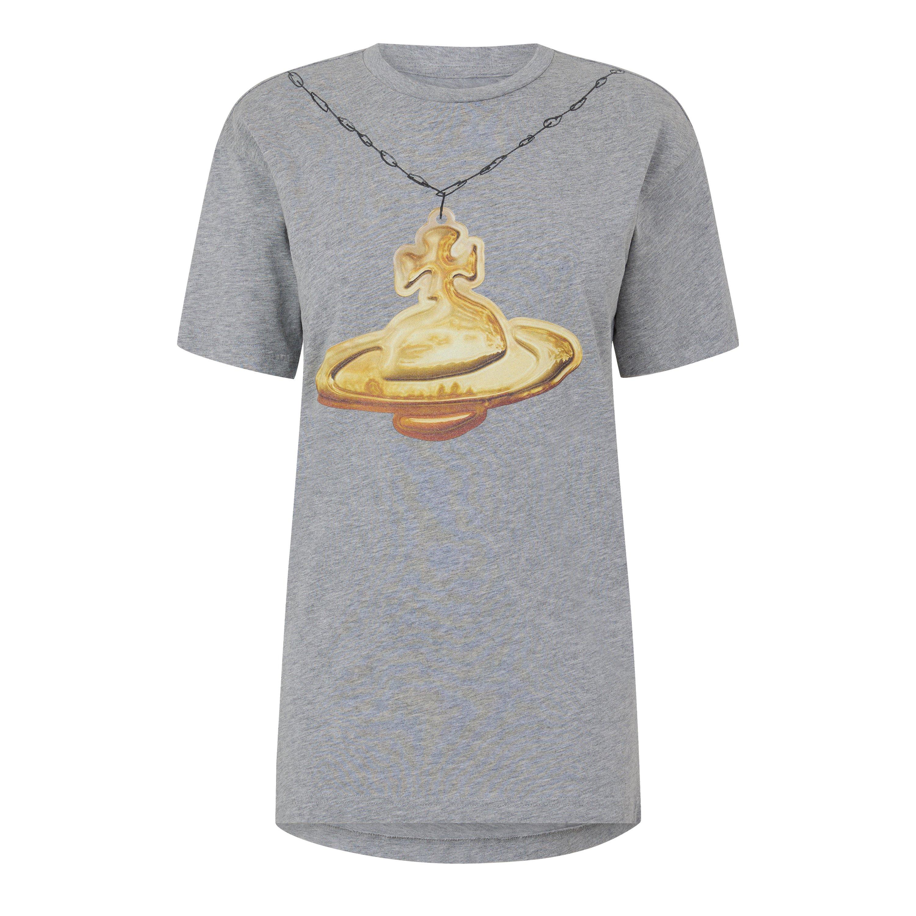 Vivienne Westwood Viv Gold Orb Tee Ld64 - Grey - Size 14 (L)