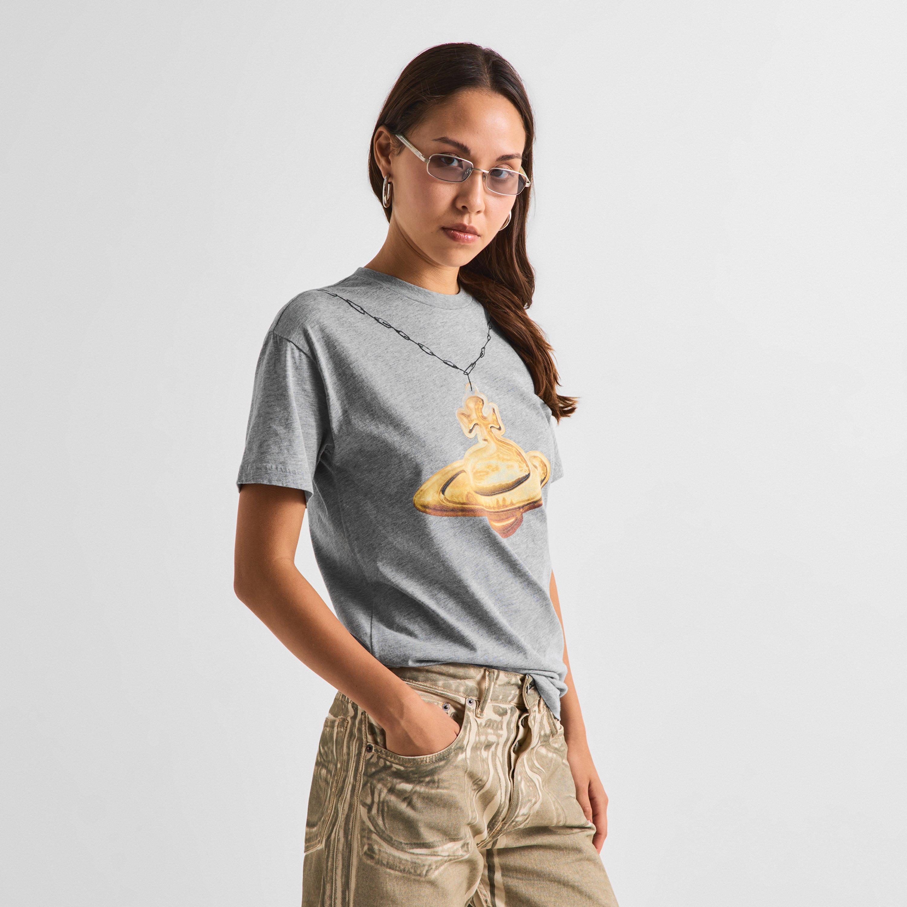 Grey - Vivienne Westwood - Viv Gold Orb Tee Ld64 - 3