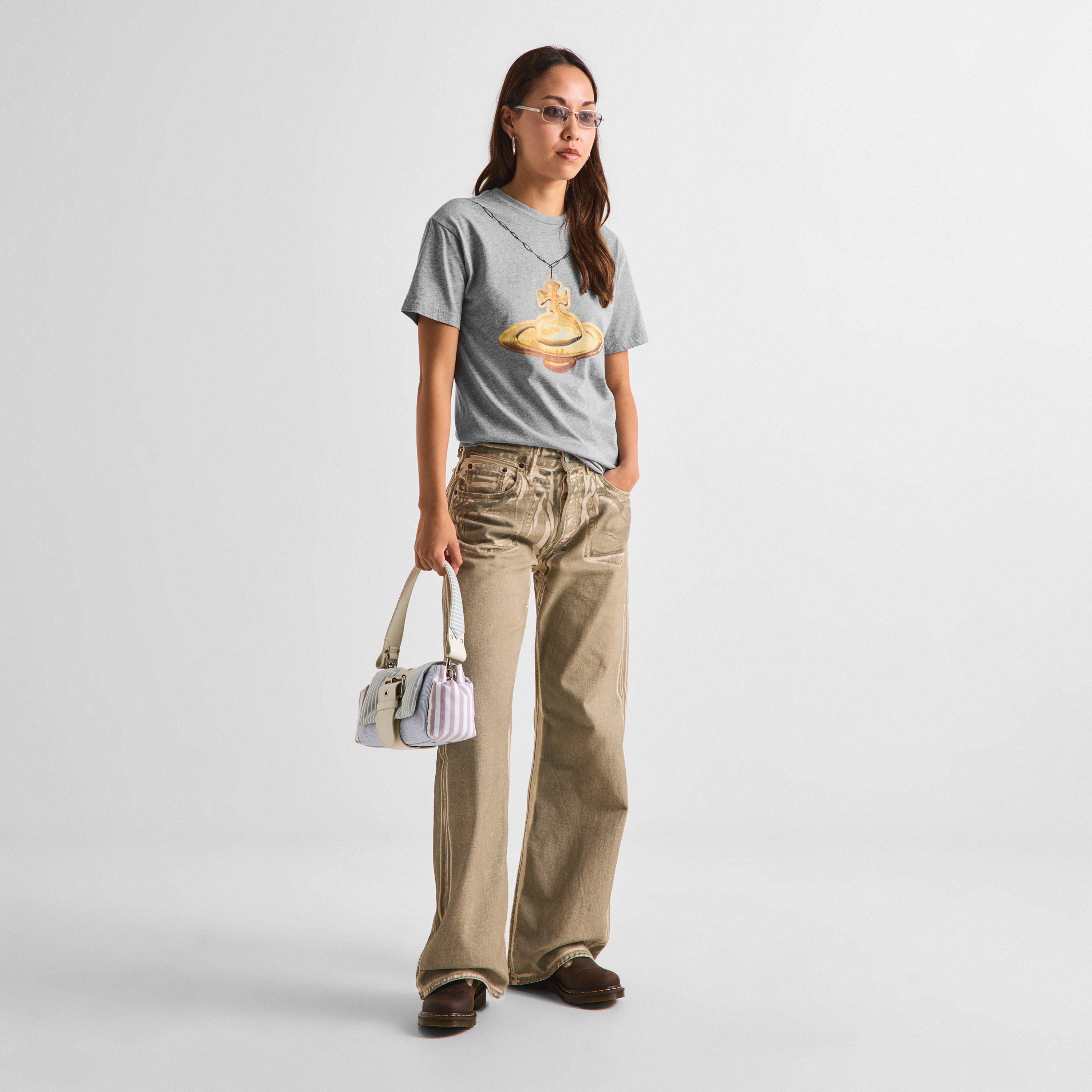 Grey - Vivienne Westwood - Viv Gold Orb Tee Ld64 - 6