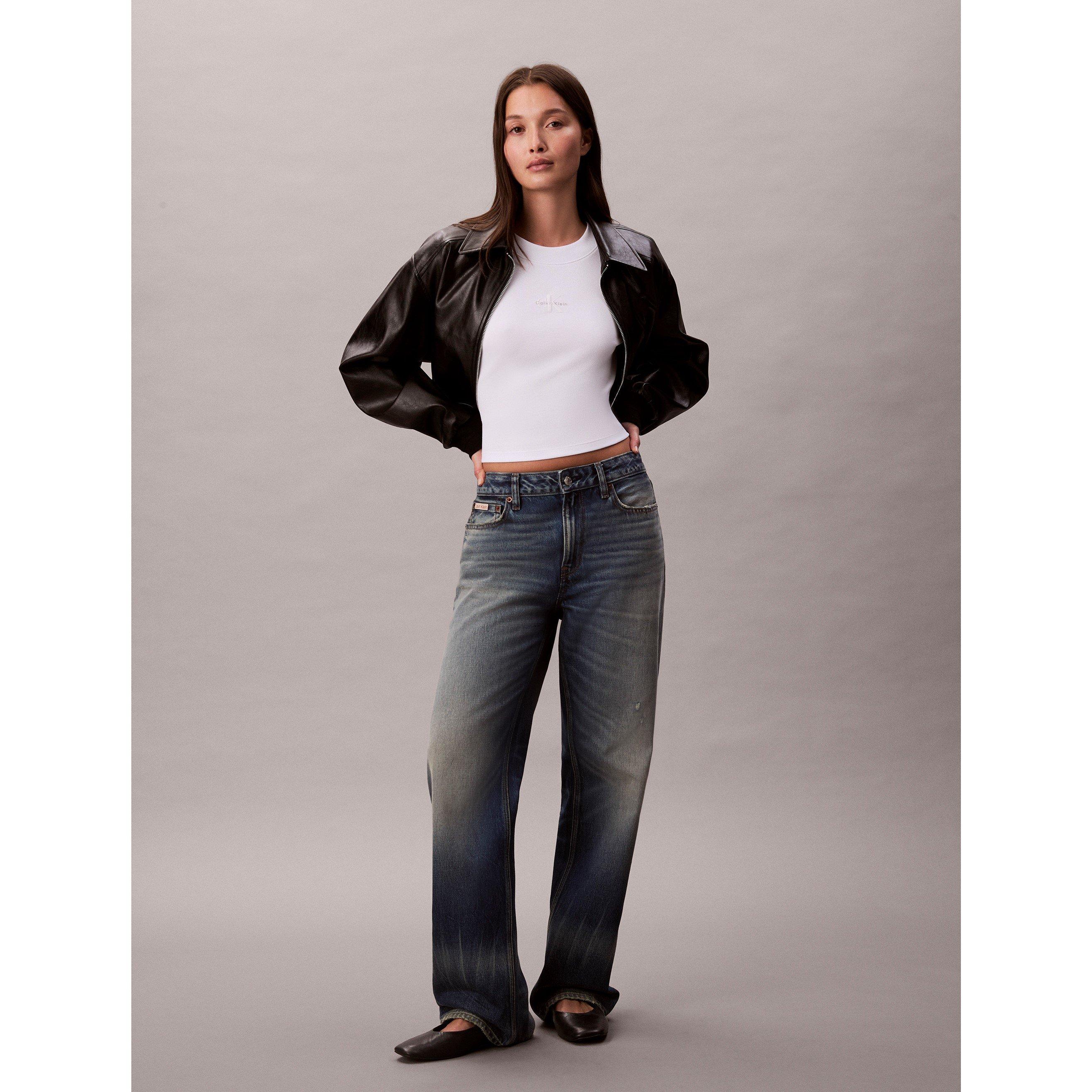 Briljant Wit - Calvin Klein Jeans - Women&#x27;s Long-Sleeve Crop Top - 2