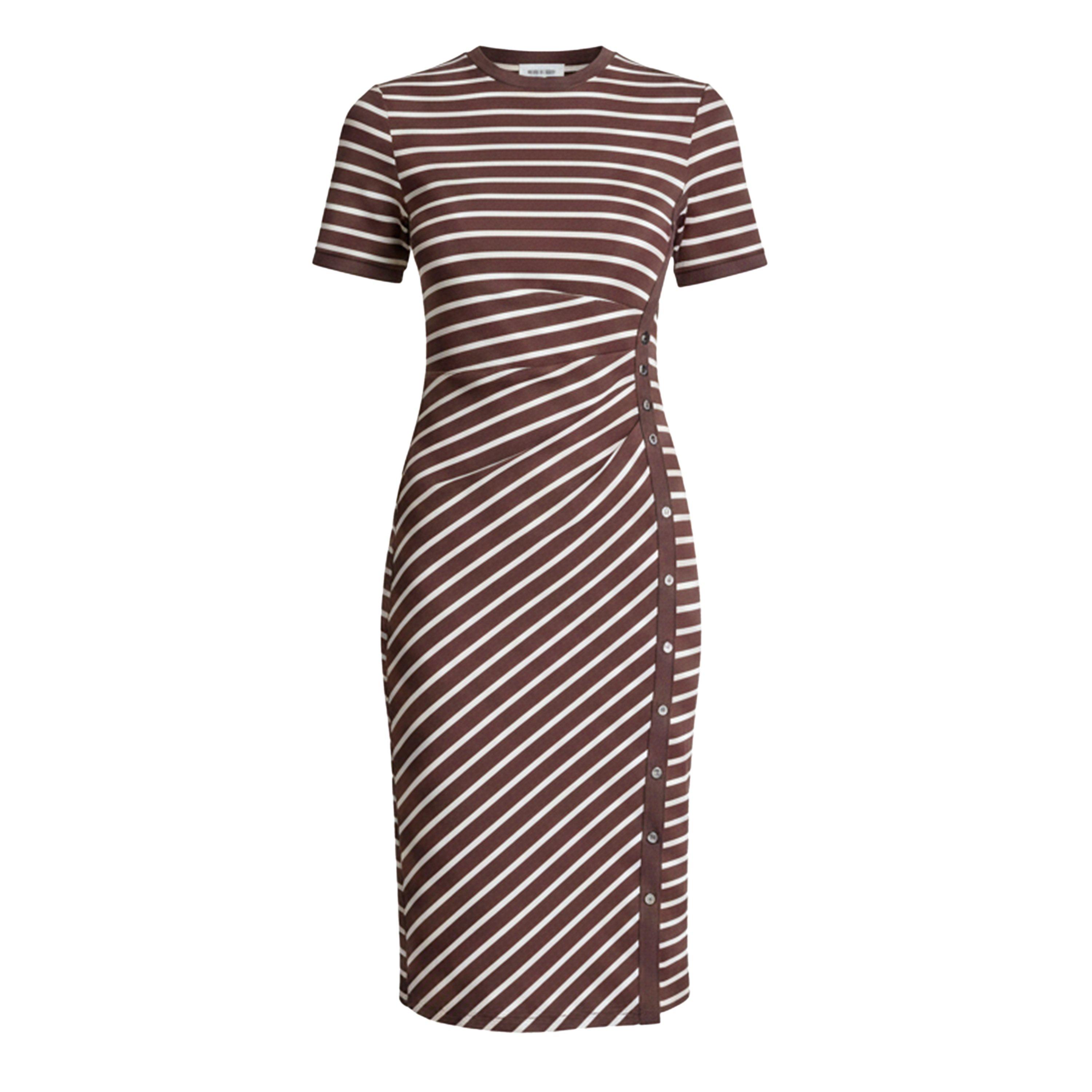 Java/Whitecap - DKNY - Women's Rib Knitted T-Shirt Dress - 1