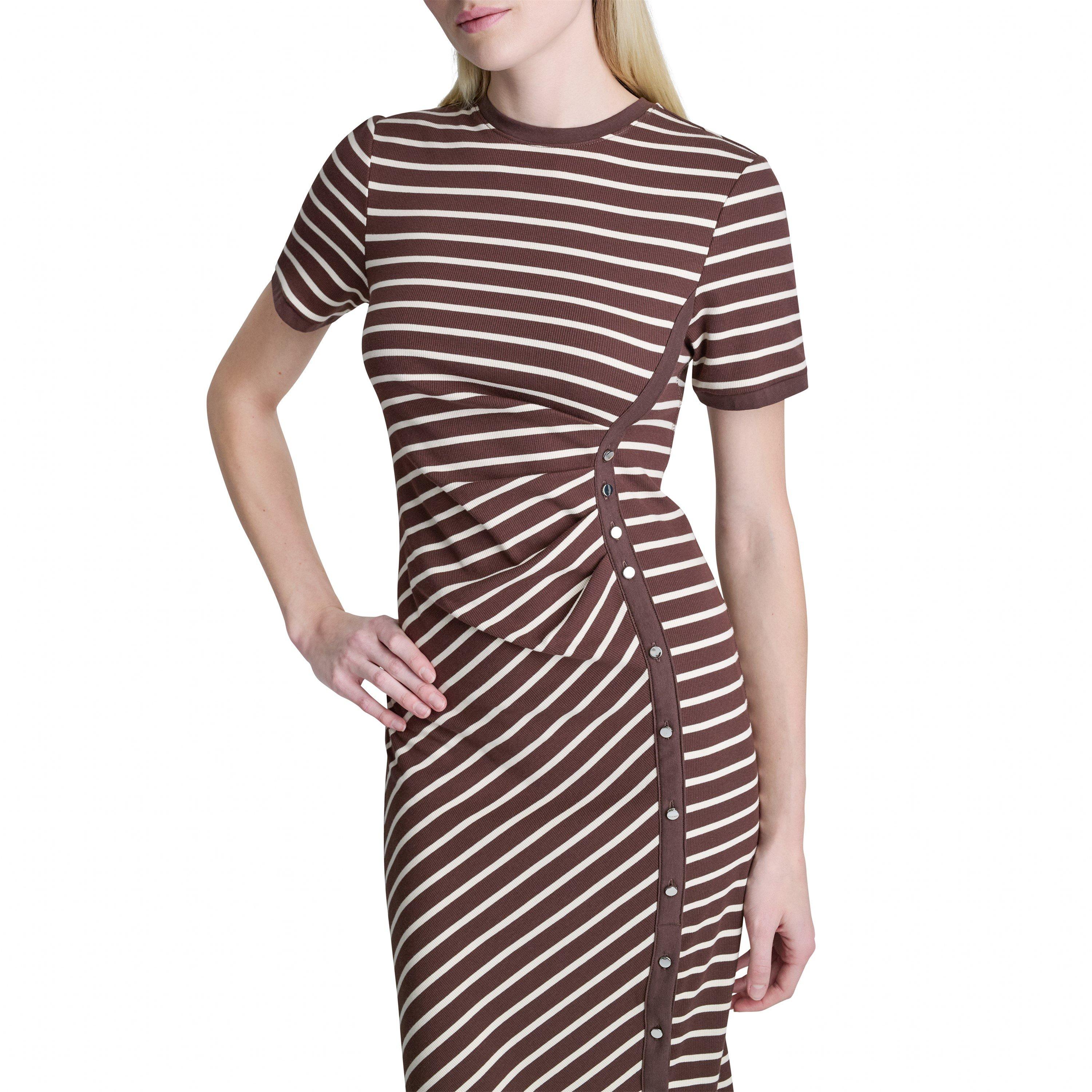 Java/Whitecap - DKNY - Women's Rib Knitted T-Shirt Dress - 3